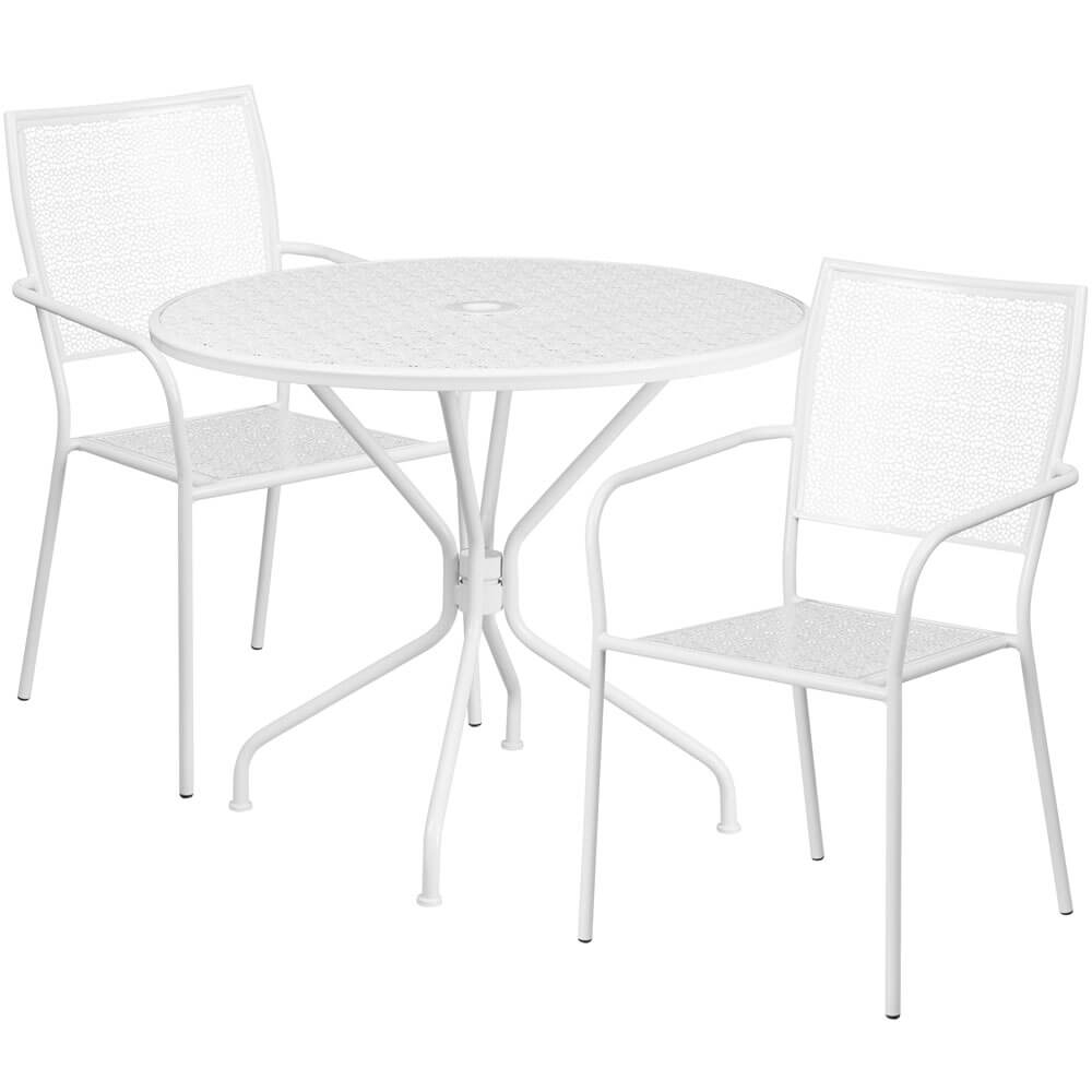 Bistro table set CUB CO 35RD 02CHR2 WH GG FLA