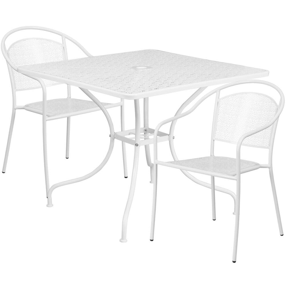 Bistro table set CUB CO 35SQ 03CHR2 WH GG FLA