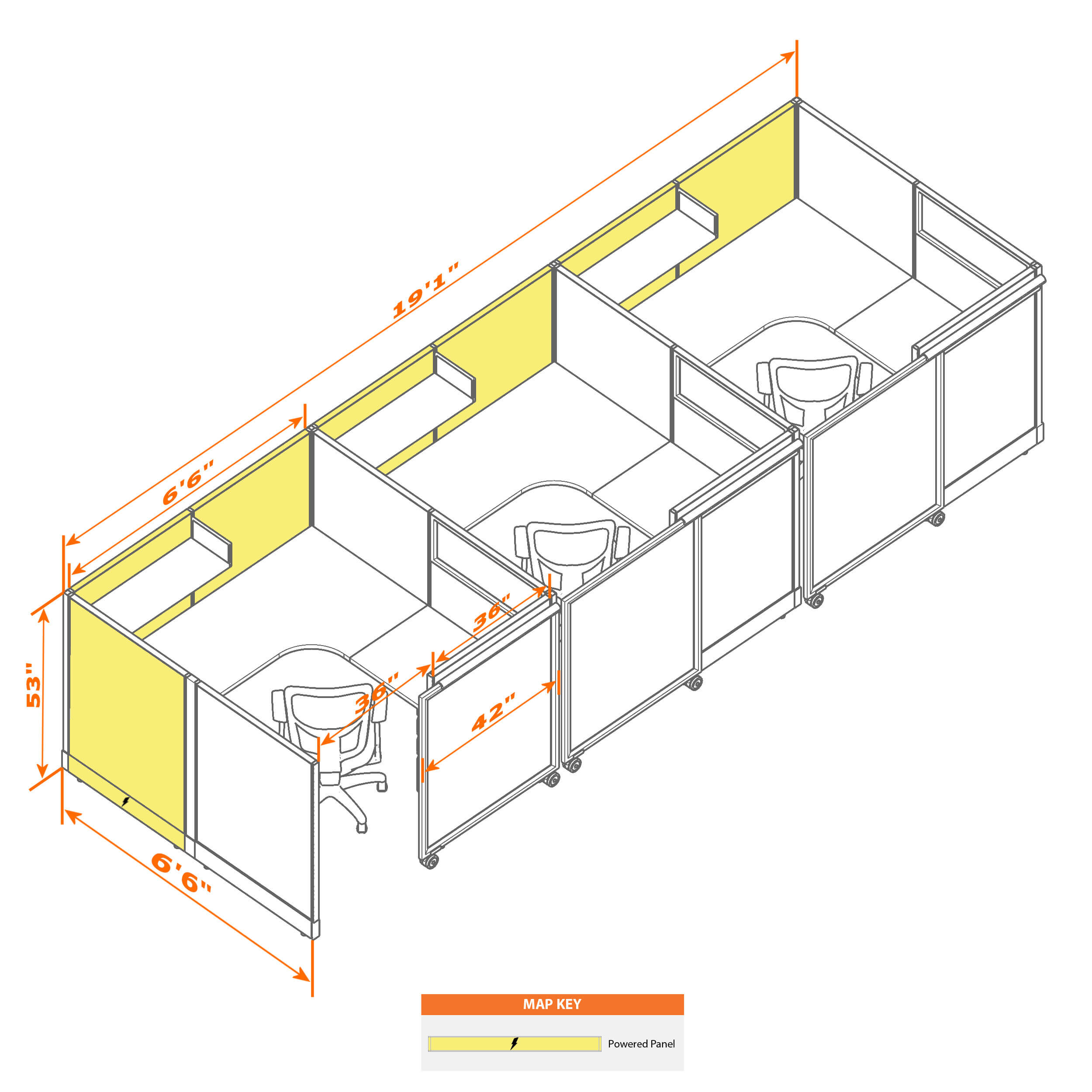 Cubicle with door 66 3i