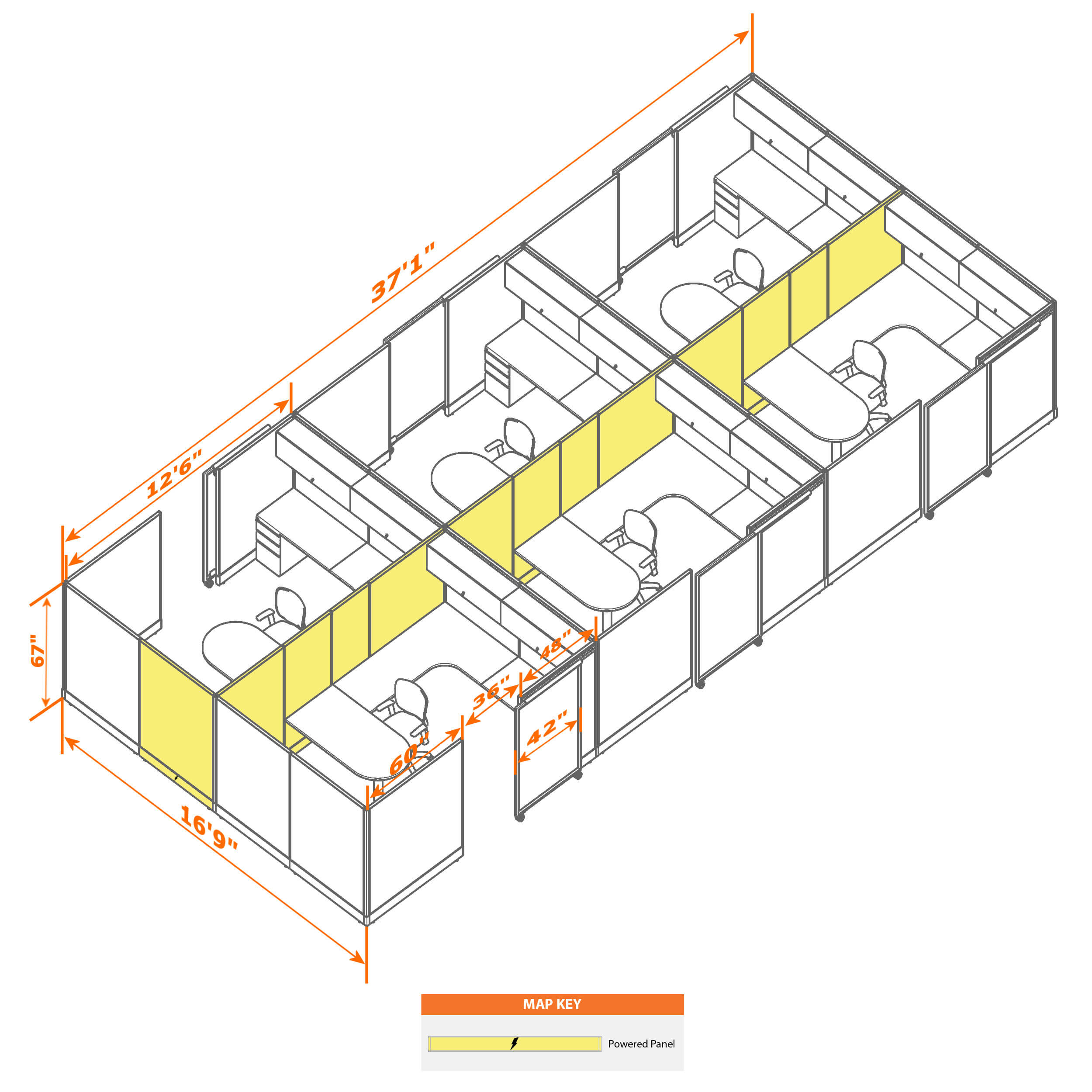 Cubicle with door 812 6c