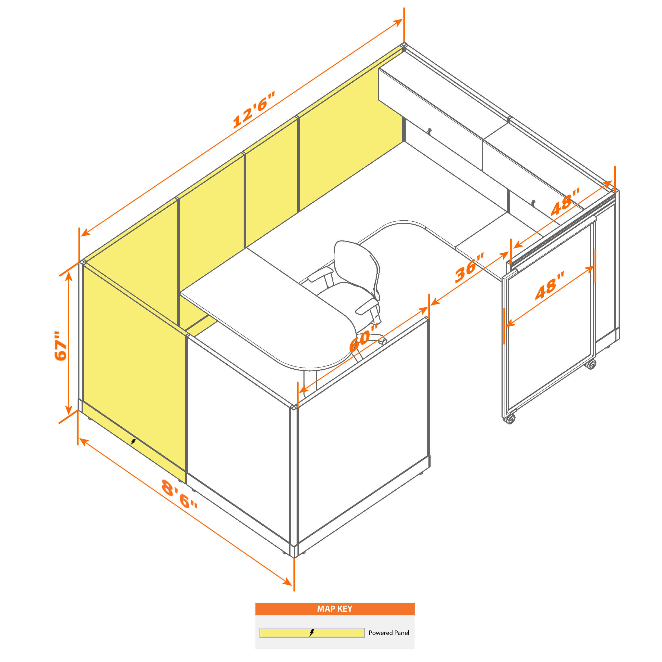 Cubicle with door 812 s