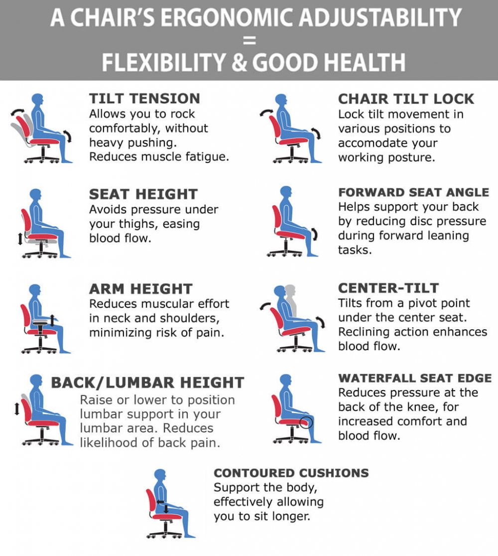 Mesh chair ergonomic features