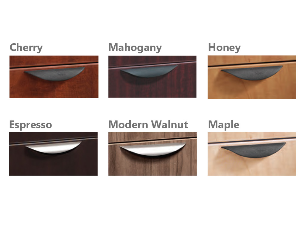 Metal office furniture handles