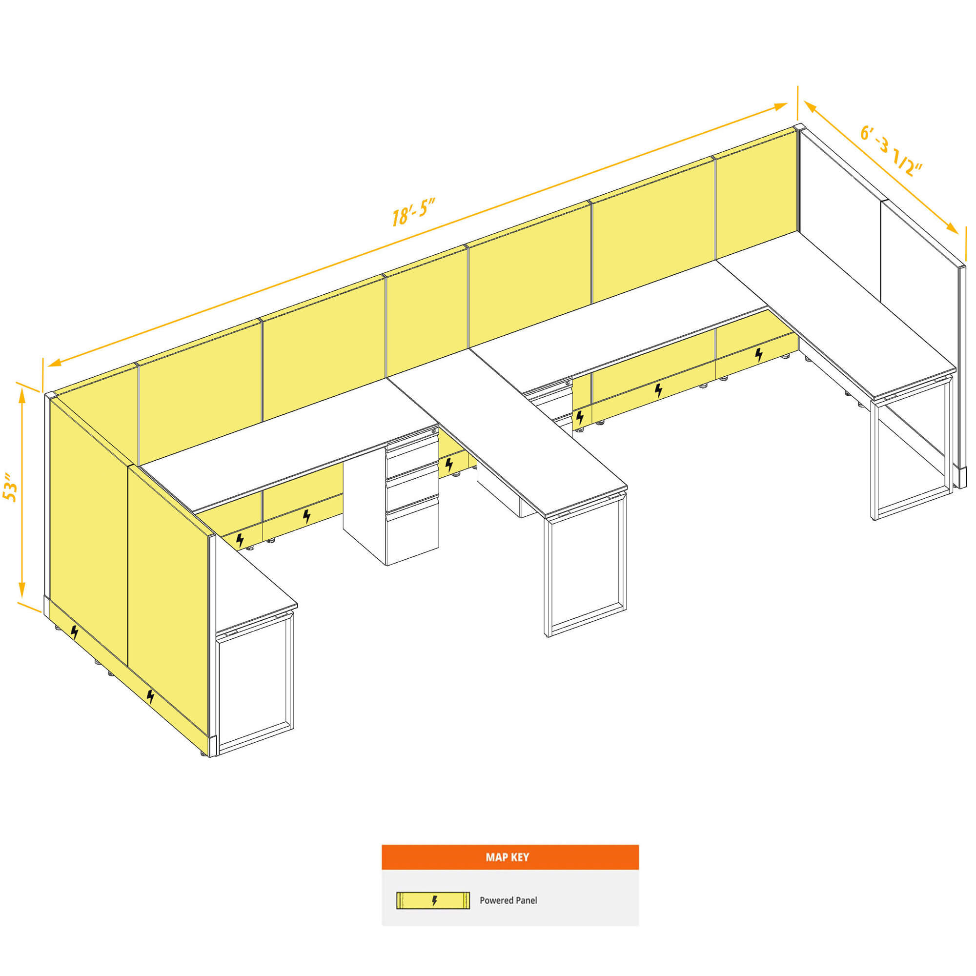 Modular furniture CUB 2 53 P 68 BP PSO