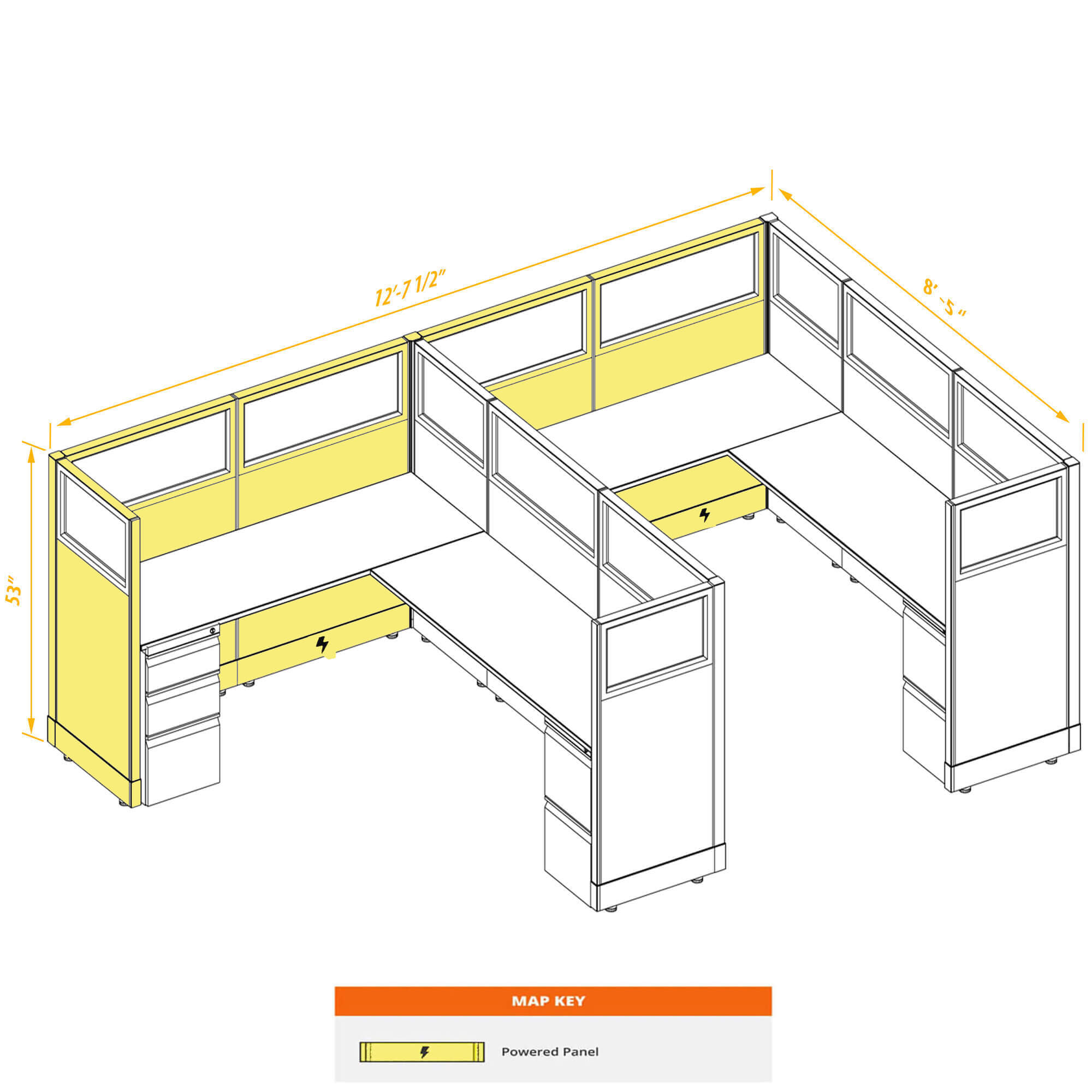 Office workstations CUB 2 53 68 G A P PSO