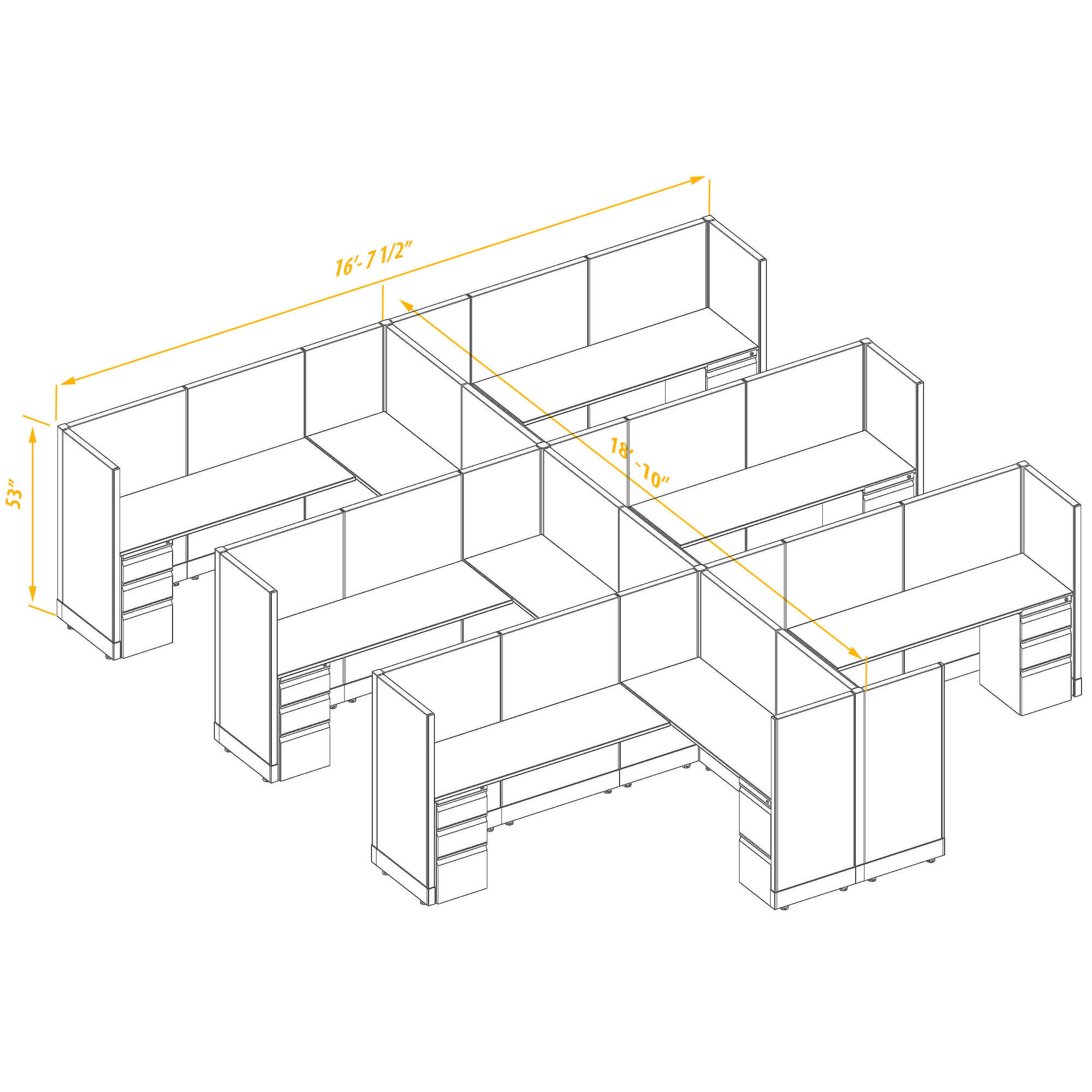 Office workstations CUB 6 53 68 PSO