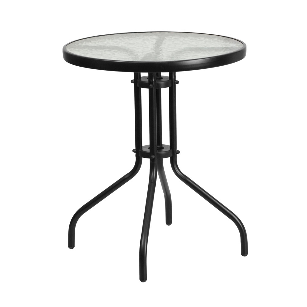 Patio table and chairs round glass top dining table