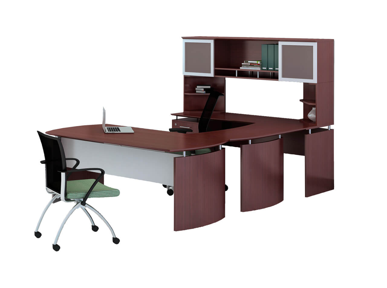 U shaped desk with hutch CUB MNT 33 LMH YAM