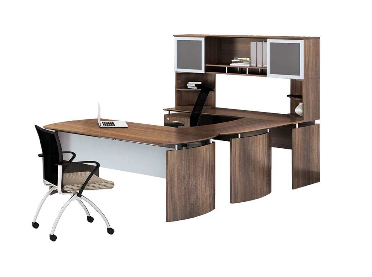 U shaped desk with hutch CUB MNT 33 TBS YAM