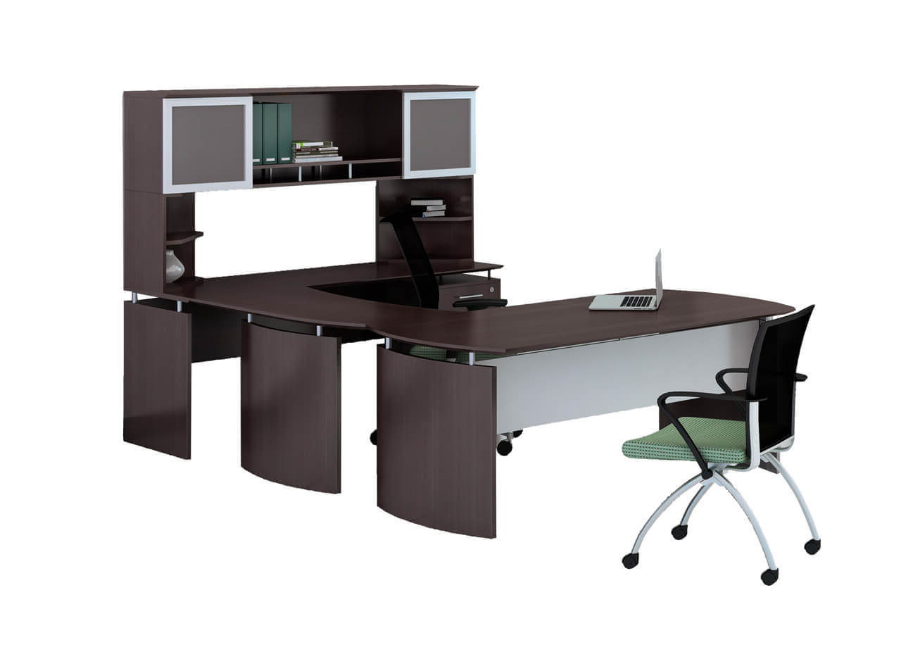 U shaped desk with hutch CUB MNT 34 LDC YAM