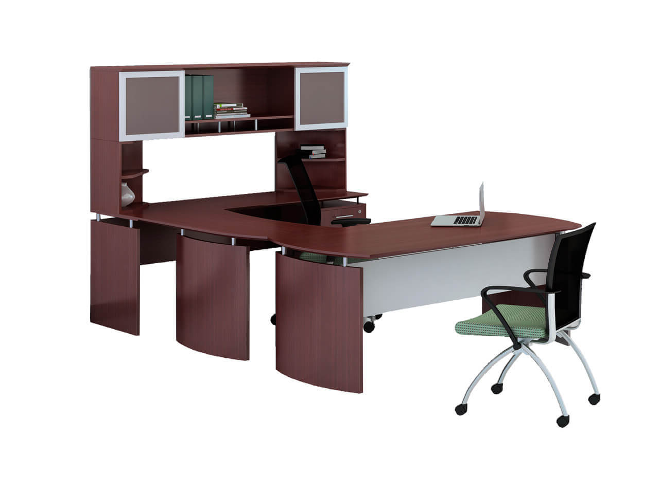 U shaped desk with hutch CUB MNT 34 LMH YAM