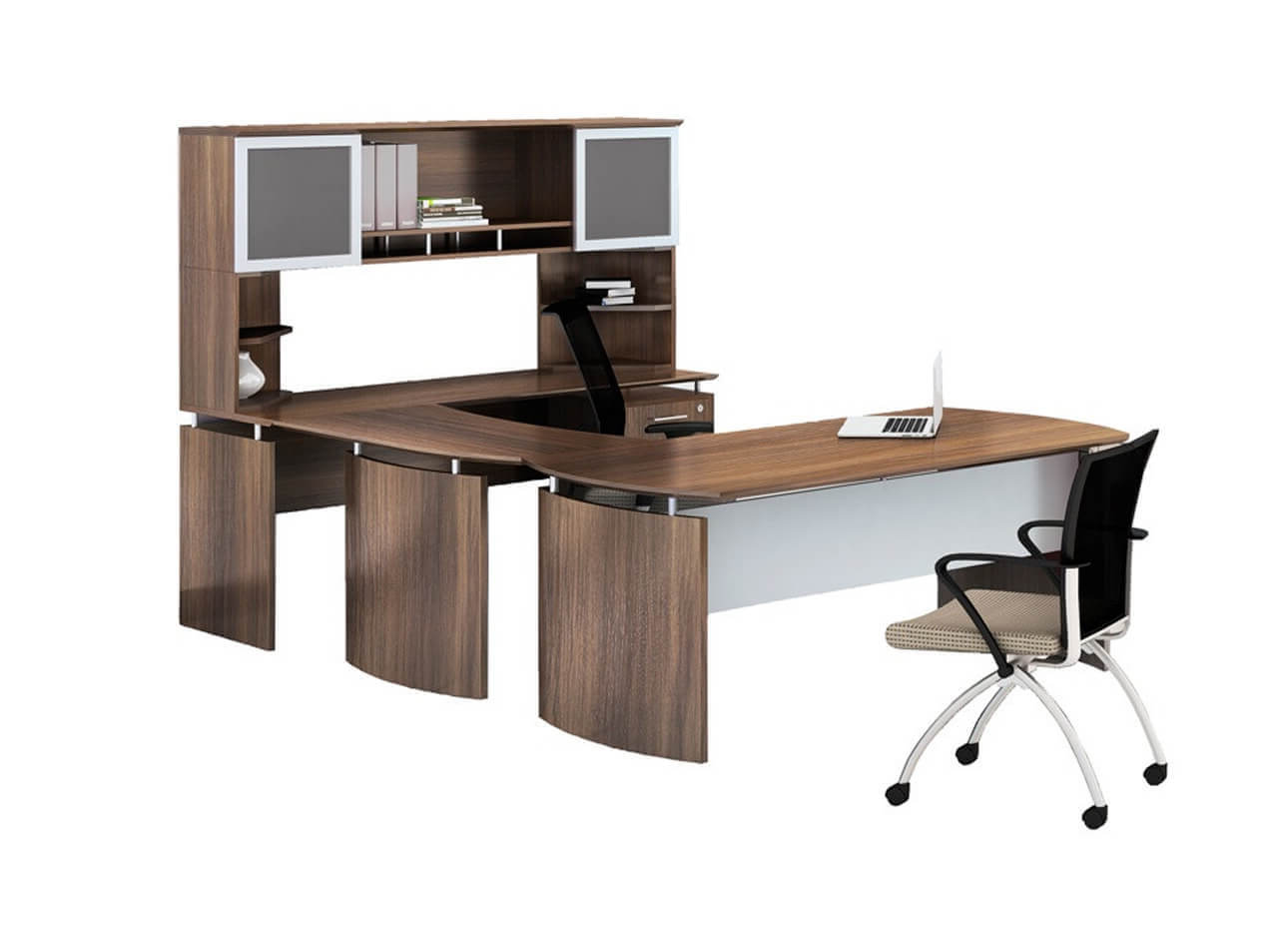 U shaped desk with hutch CUB MNT 34 TBS YAM