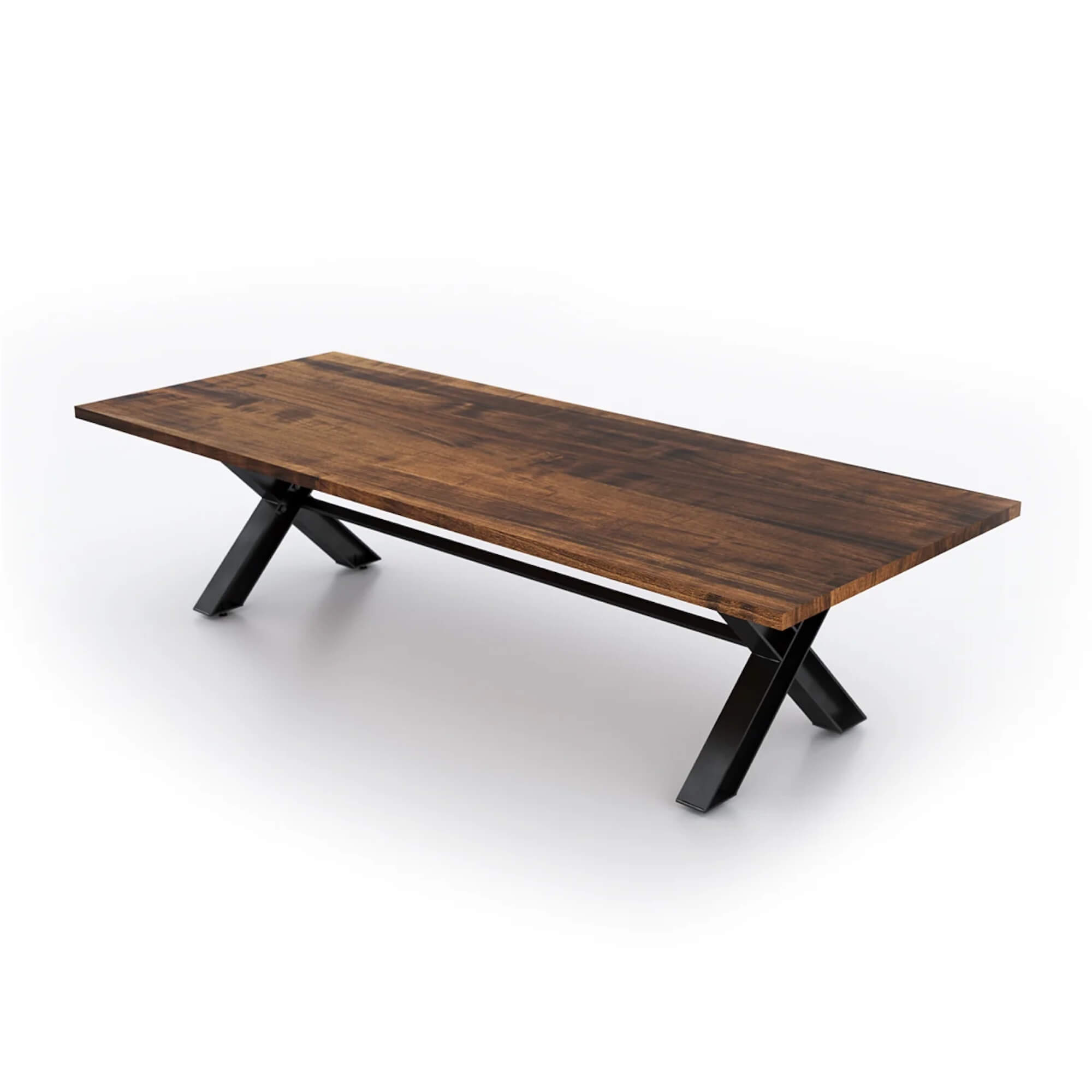 Conference room tables conference room id6 industrial conference table angle view medium walnut 1 2 3