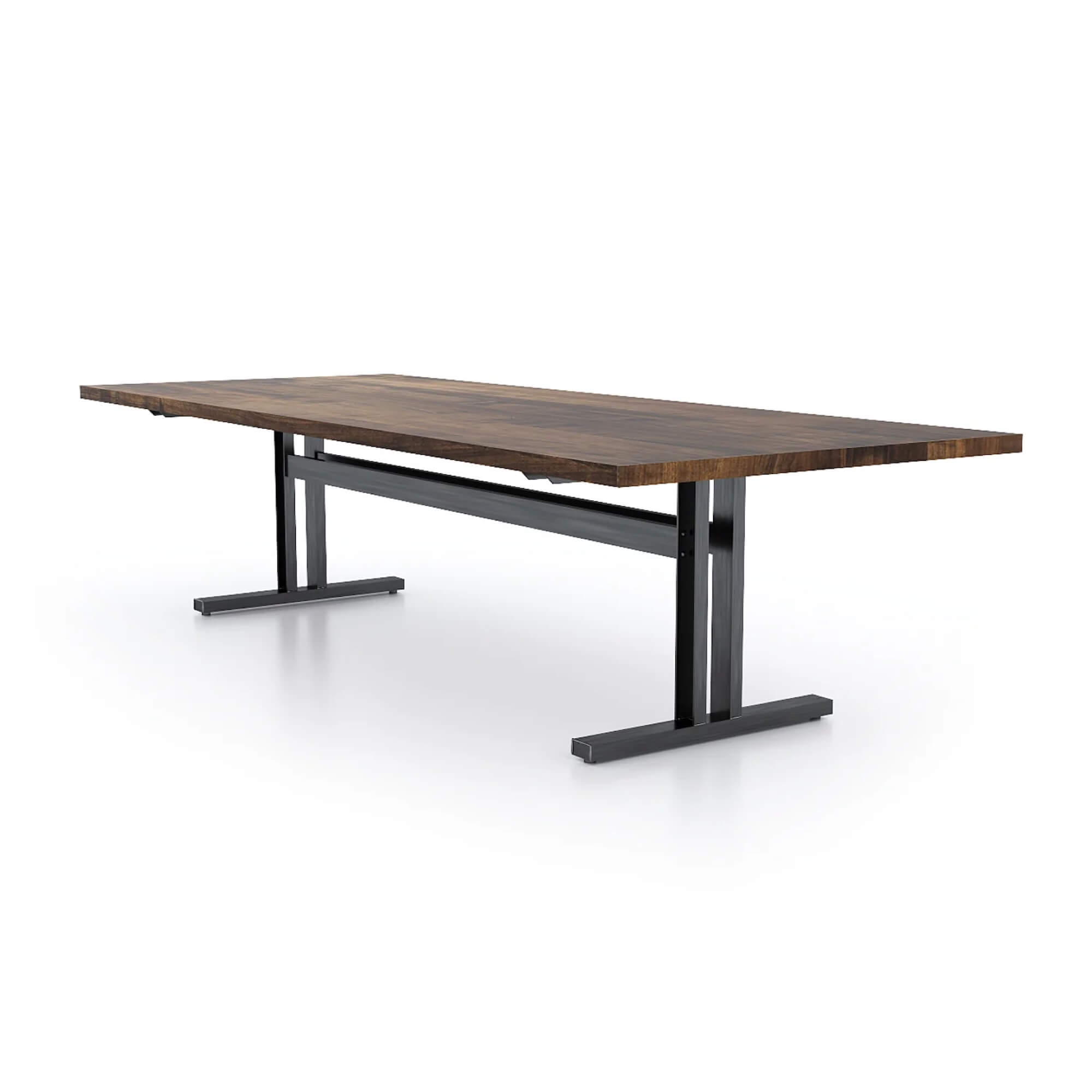 Conference room tables conference table id4 industrial conference table cappuccino angle view