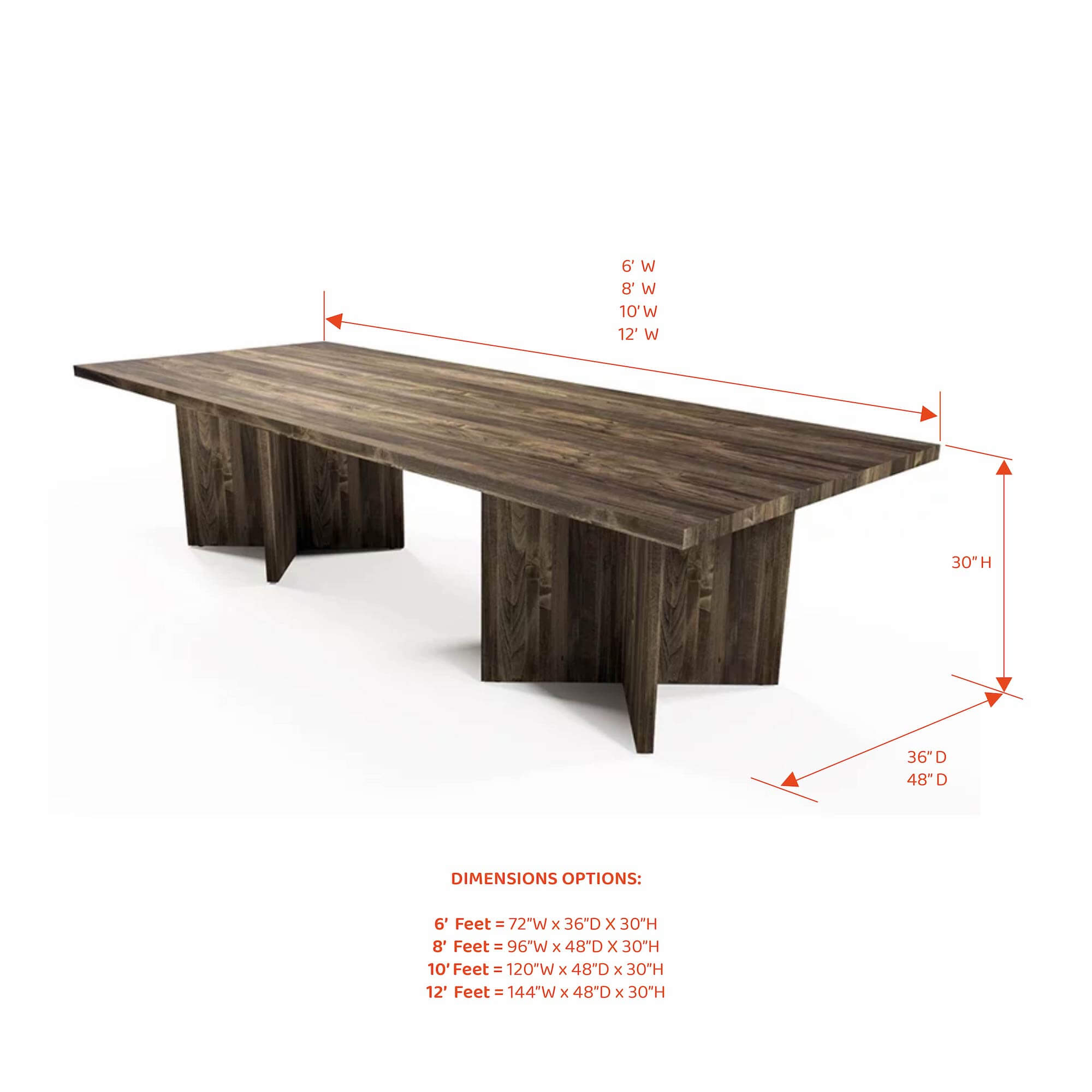 Conference room tables conference table id5 industrial conference table angle view measures 1