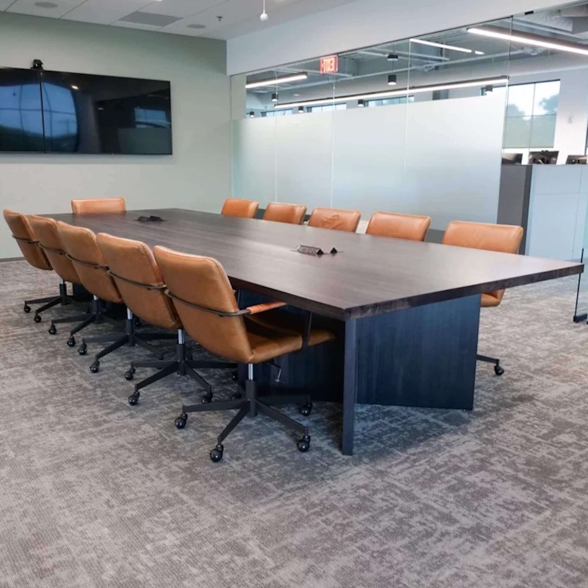 Conference room tables conference table id5 industrial conference table space view 1