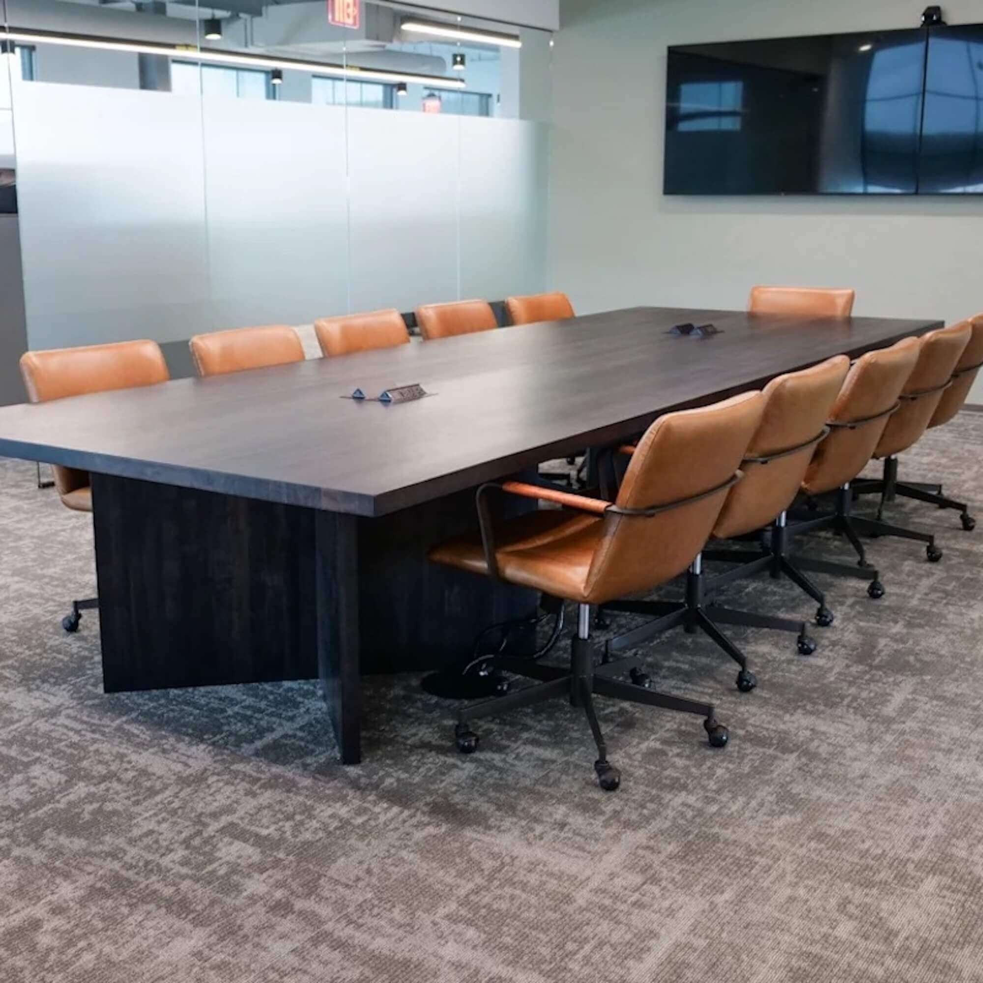 Conference room tables conference table id5 industrial conference table space view 2