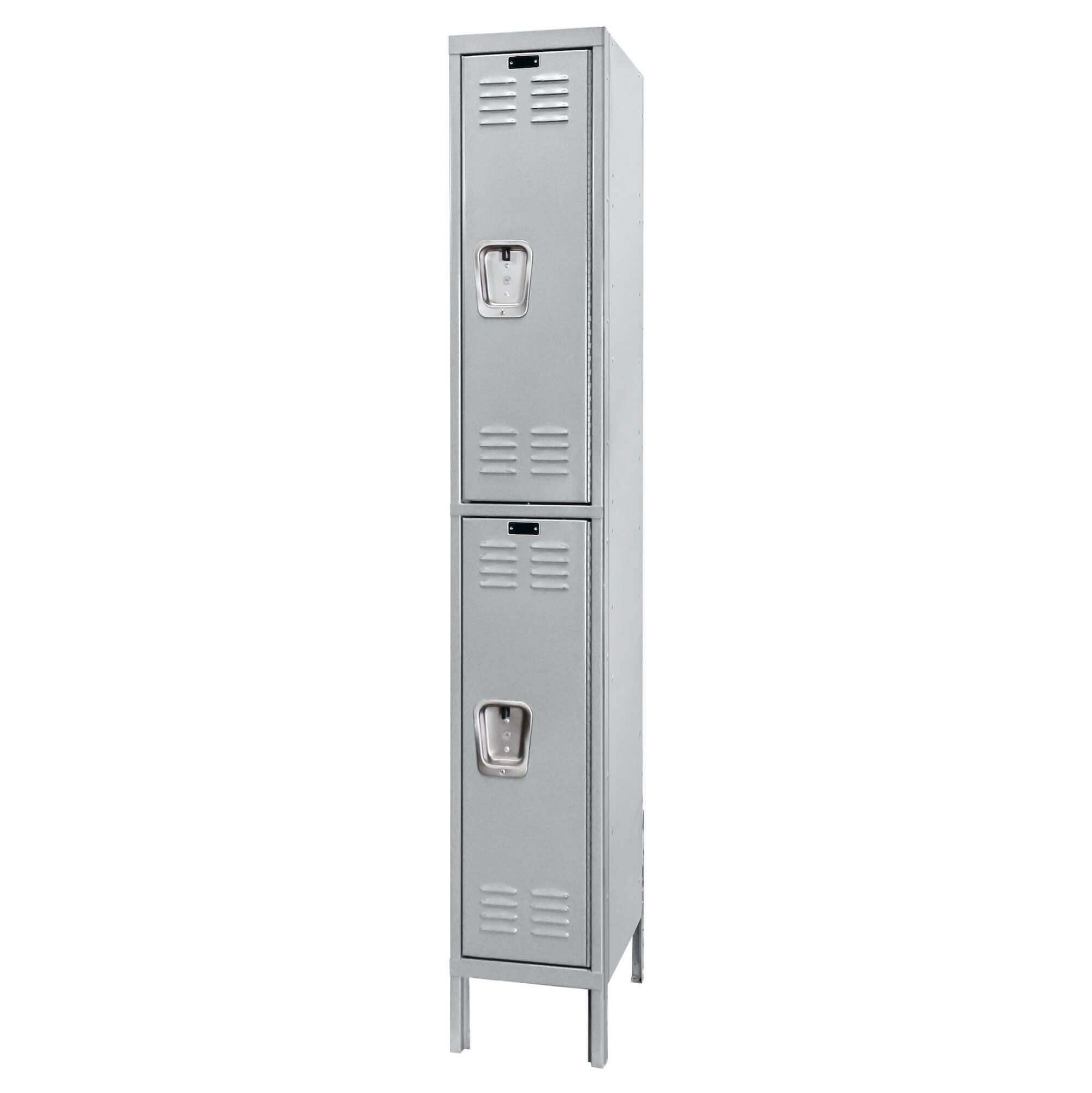 Employee lockers metal lockers patriot series wardrobe lockers 1w 2t light gray angle view