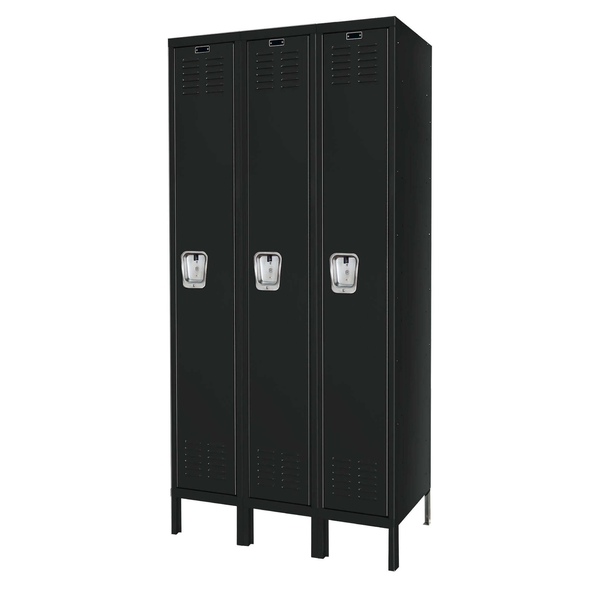 Employee lockers metal lockers patriot series wardrobe lockers 3w 1t black angle view