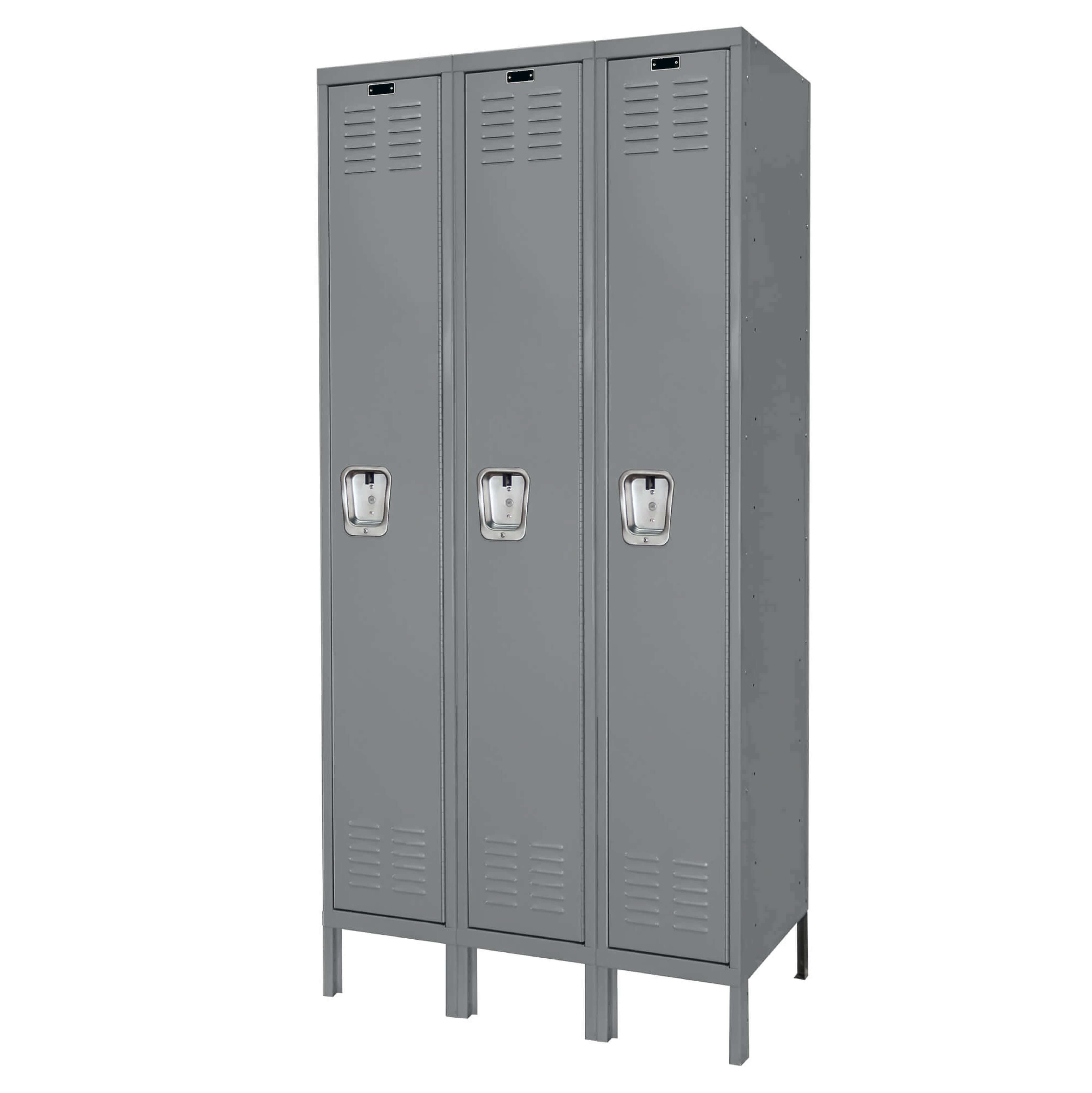 Employee lockers metal lockers patriot series wardrobe lockers 3w 1t dark gray angle view