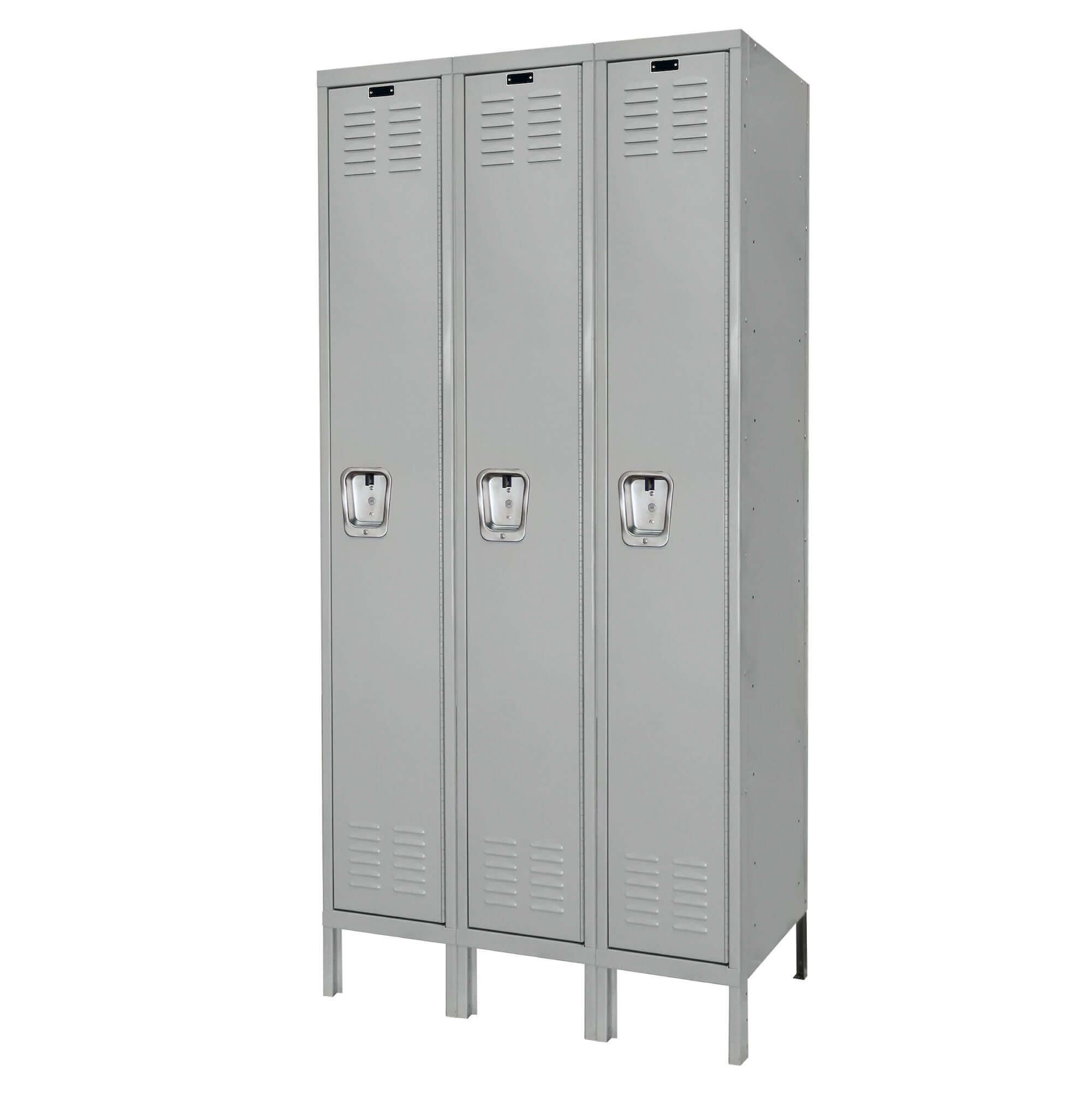 Employee lockers metal lockers patriot series wardrobe lockers 3w 1t light gray angle view