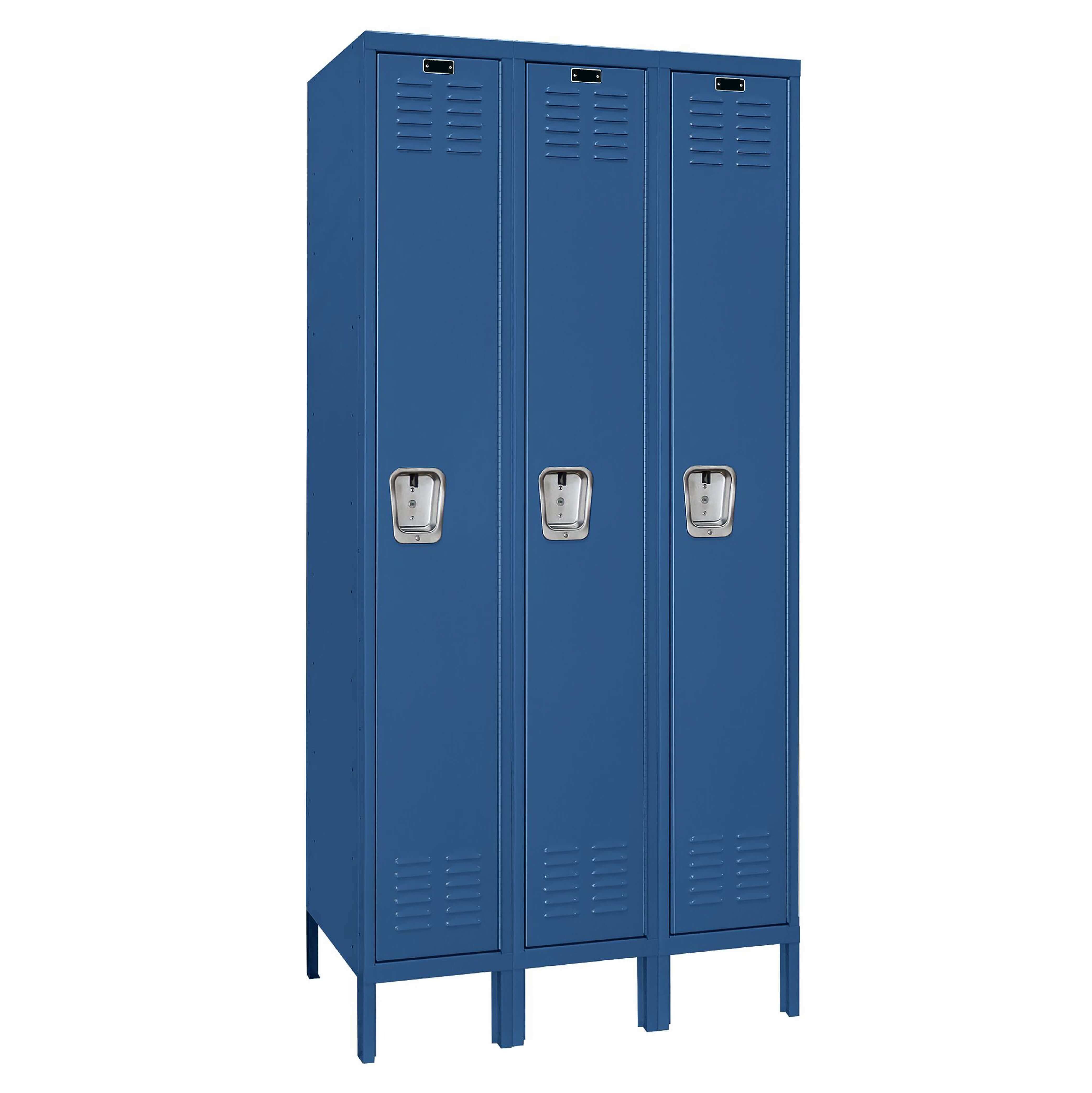 Employee lockers metal lockers patriot series wardrobe lockers 3w 1t marine blue angle view