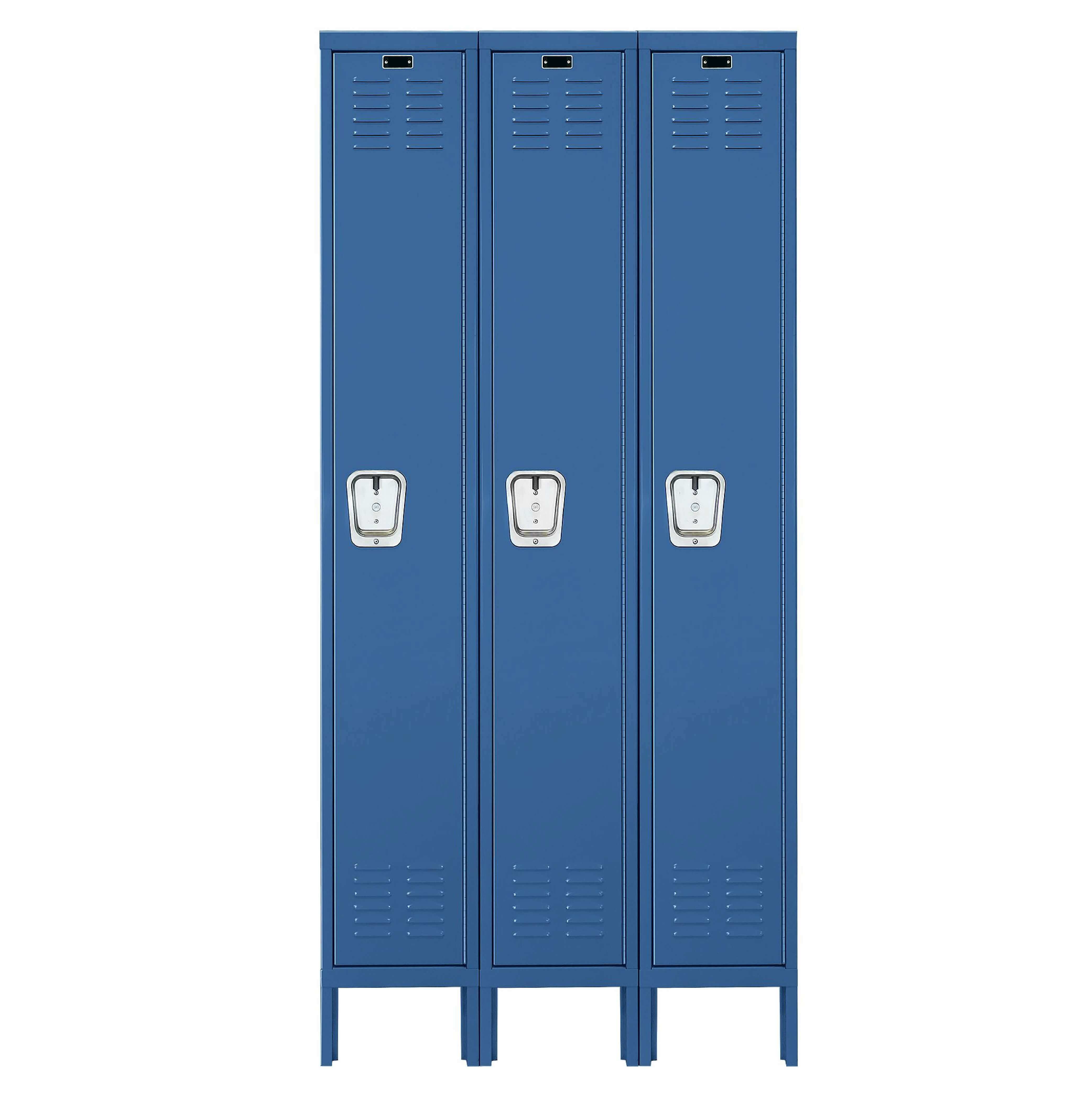 Employee lockers metal lockers patriot series wardrobe lockers 3w 1t marine blue front view
