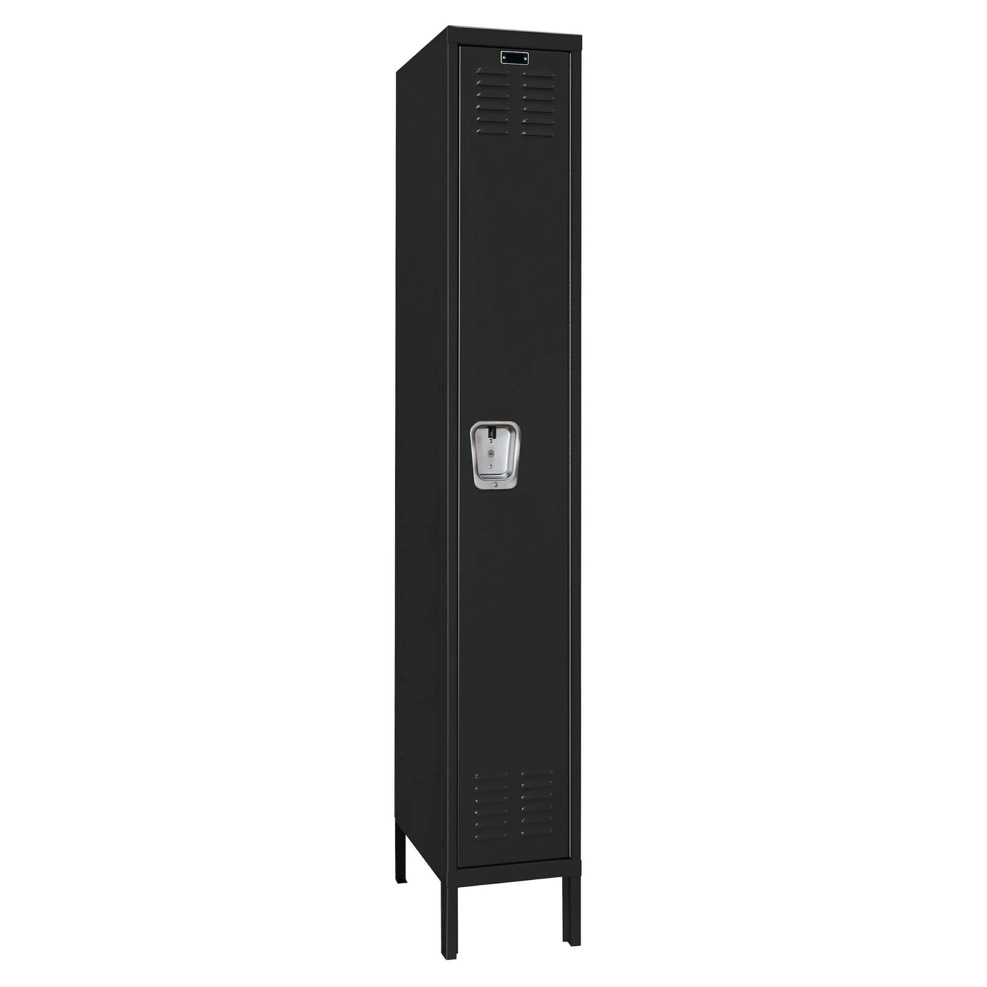Employee lockers metal lockers wardrobe lockers 1w 1t black angle view 2