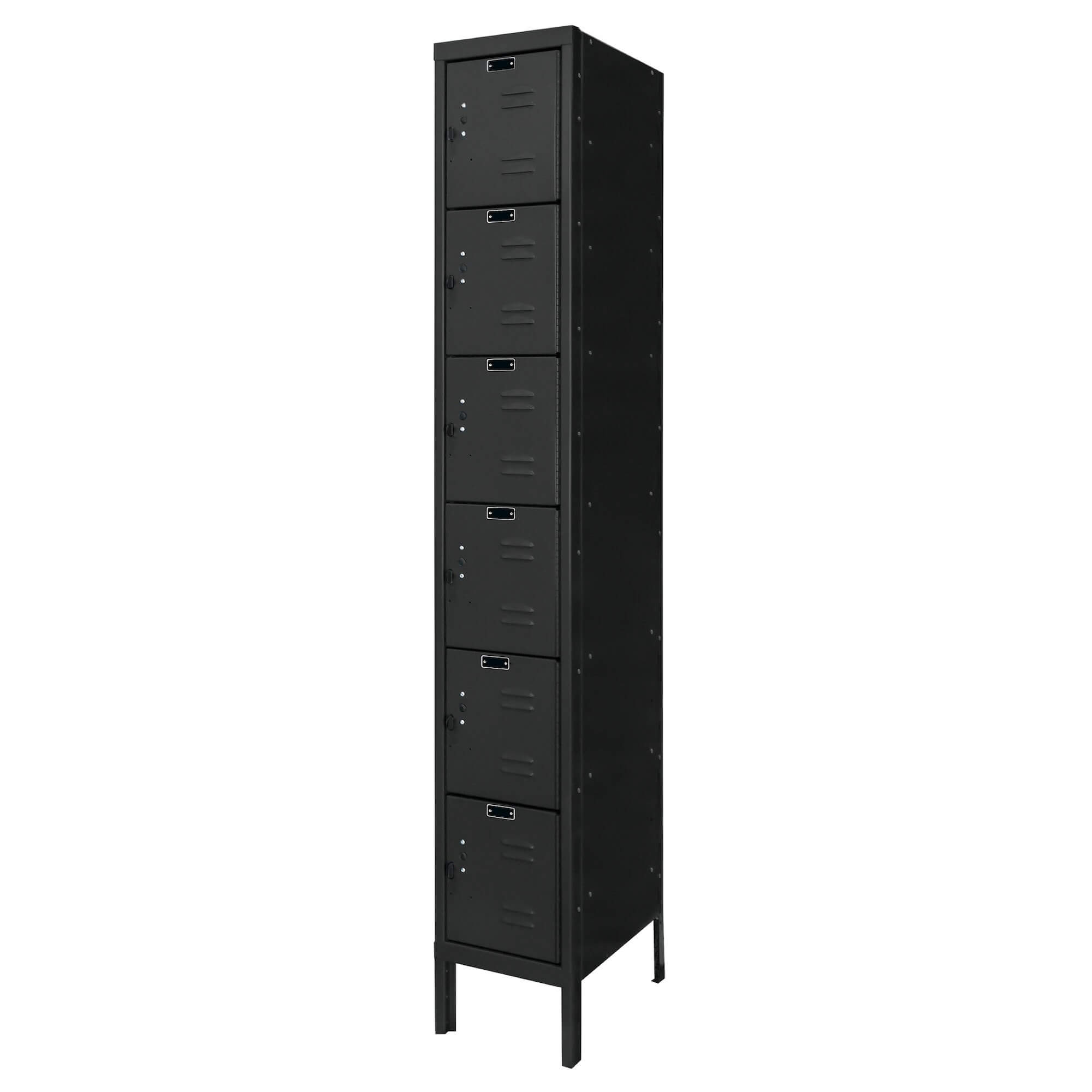 Employee lockers metal lockers wardrobe lockers 1w 6t black angle view