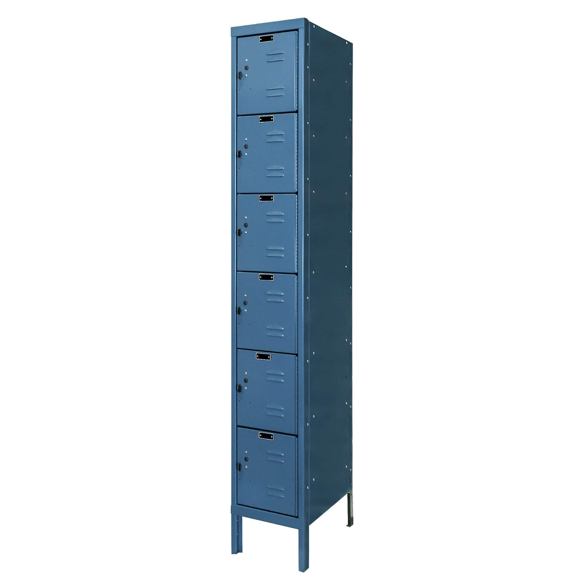 Employee lockers metal lockers wardrobe lockers 1w 6t marine blue angle view