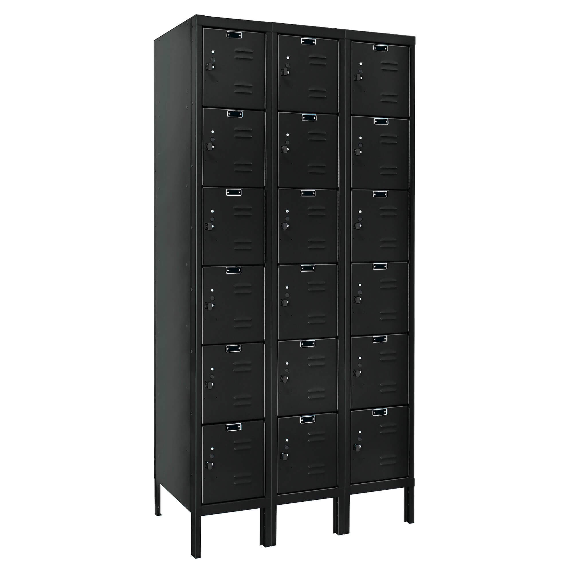 Employee lockers metal lockers wardrobe lockers 3w 6t black angle view left