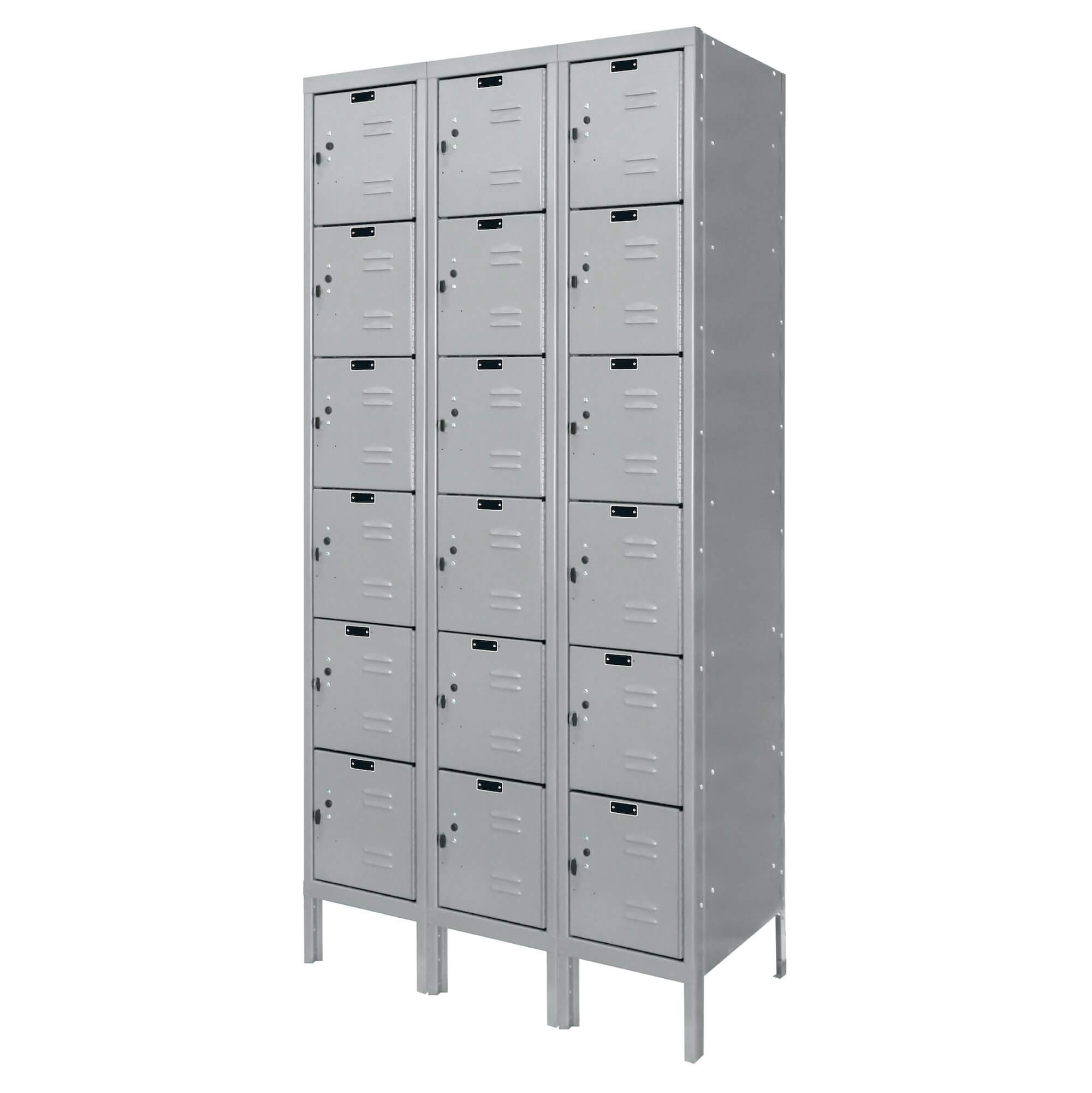 Employee lockers metal lockers wardrobe lockers 3w 6t light gray angle view