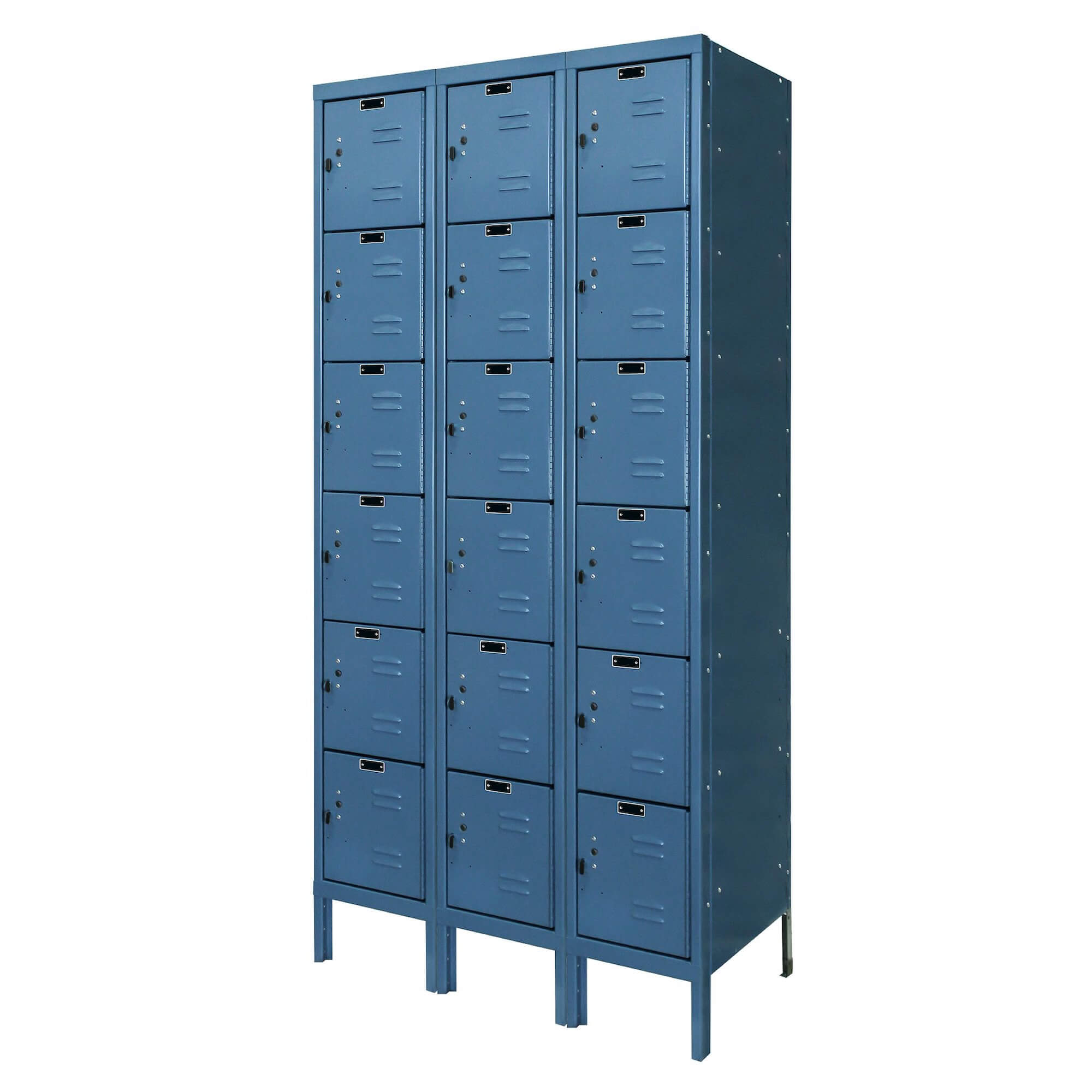 Employee lockers metal lockers wardrobe lockers marine blue angle view