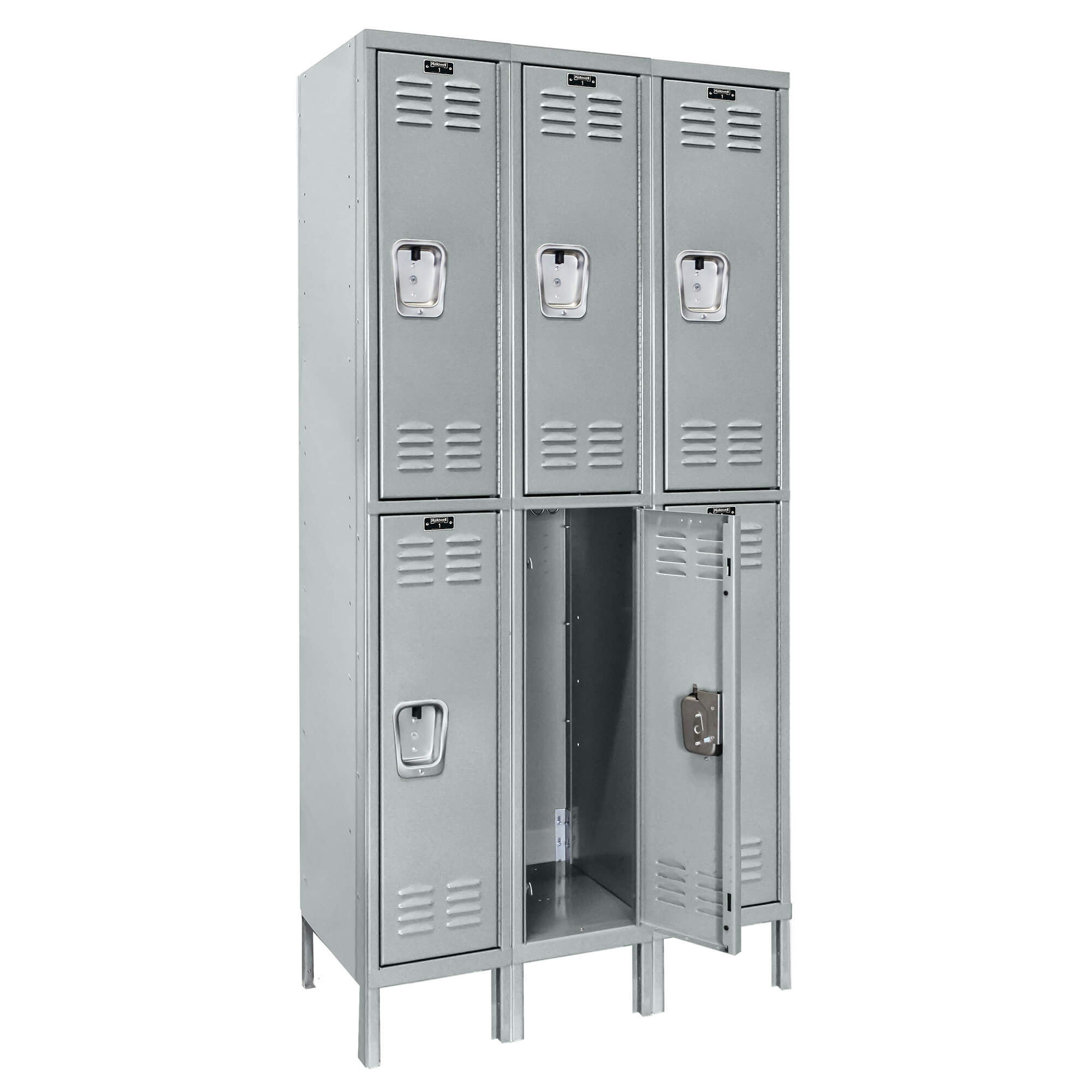 Locker room lockers opened door