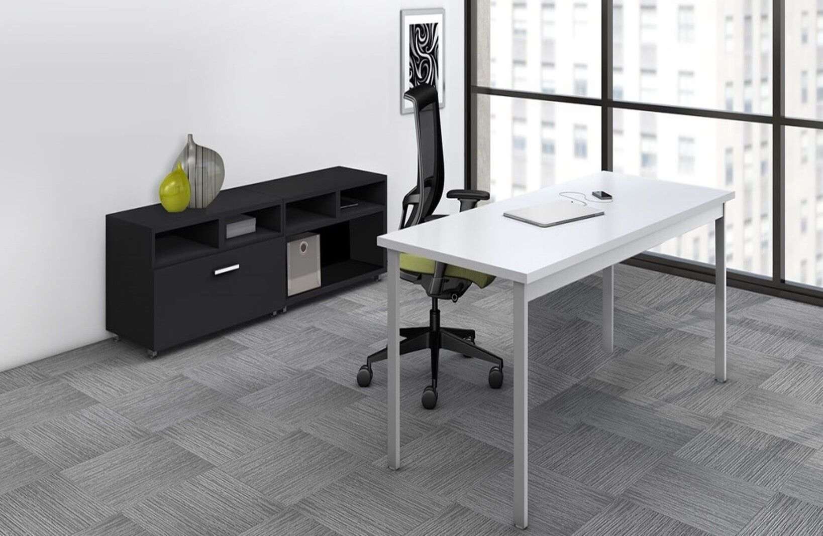 Small Lshaped Desk - Paco Office L Desk 60 W x 84 D