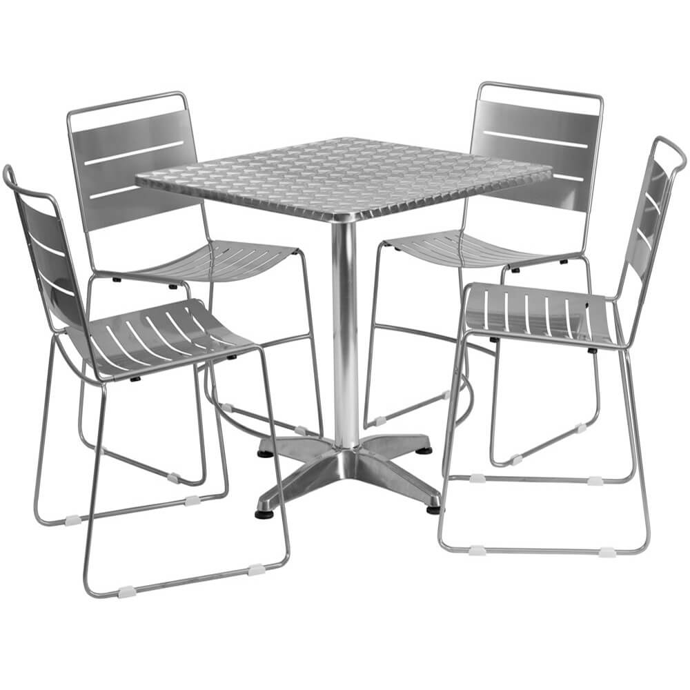 Bistro Table Set - Fano 31.5 Inch Square Bistro Table and ...