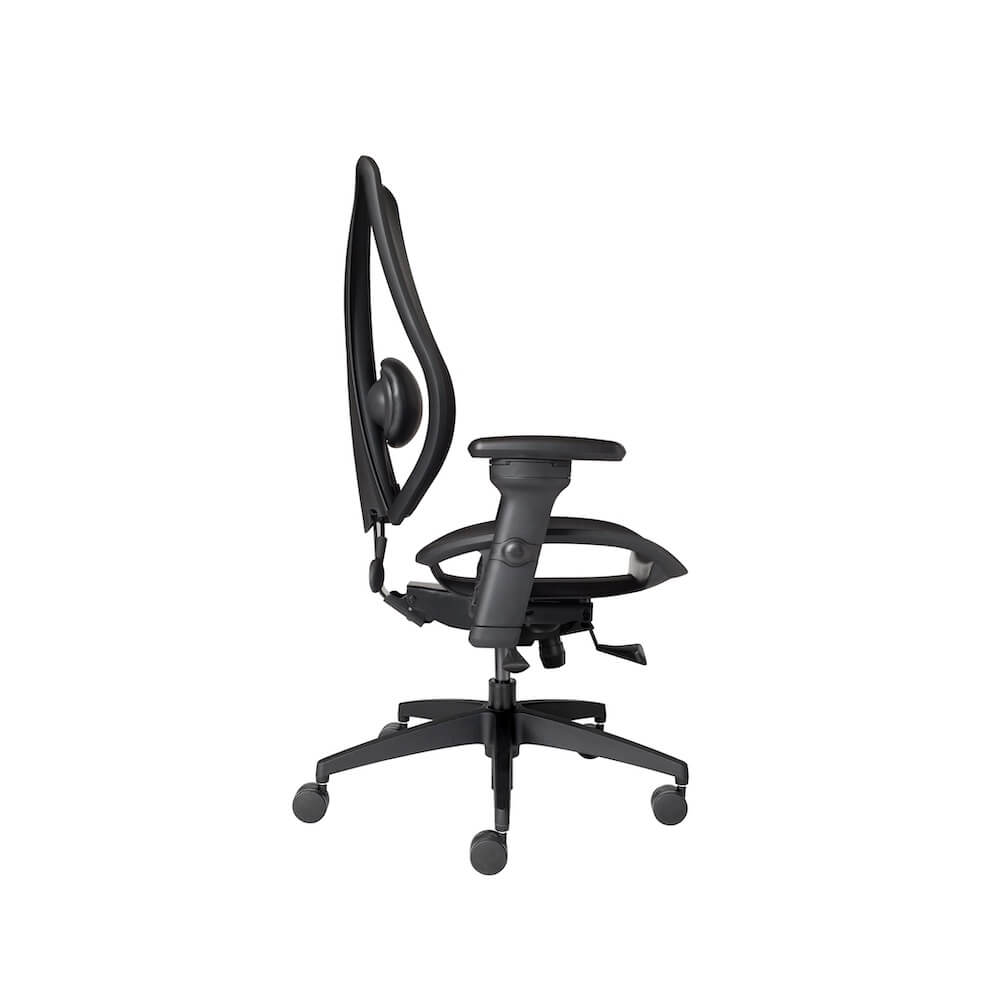 Big&tall mesh office chairs ergonomic mesh office chair with headrest midnight black lateral view