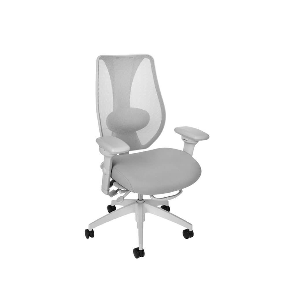 Big&tall office chairs ergonomic office chair adjustable arms light gray mesh and asteroid fabric seat