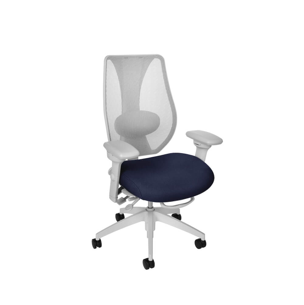 Big&tall office chairs ergonomic office chair adjustable arms light gray mesh and midnight fabric seat