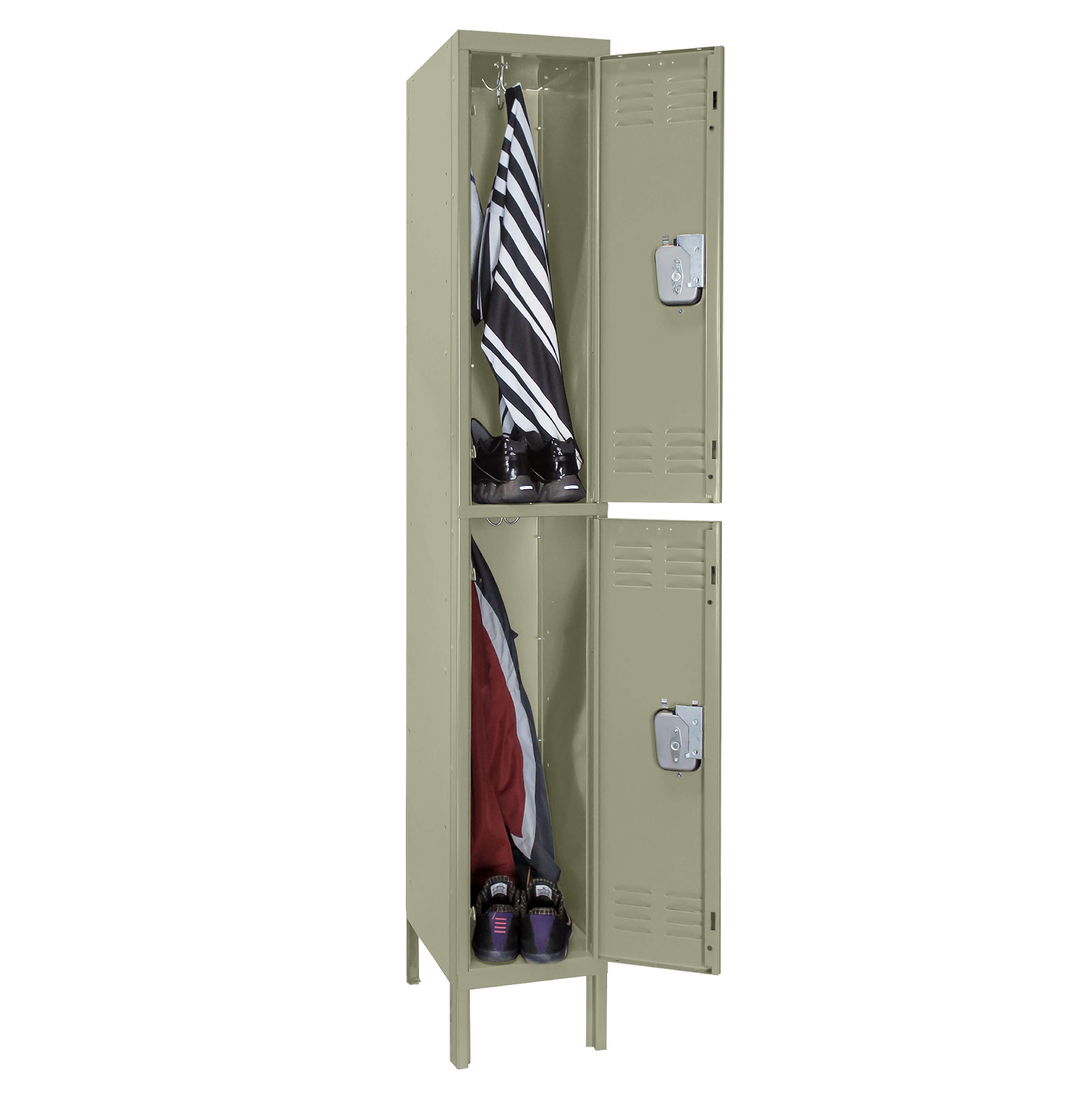 Employee lockers metal lockers patriot series wardrobe lockers 1w 2t open angle view