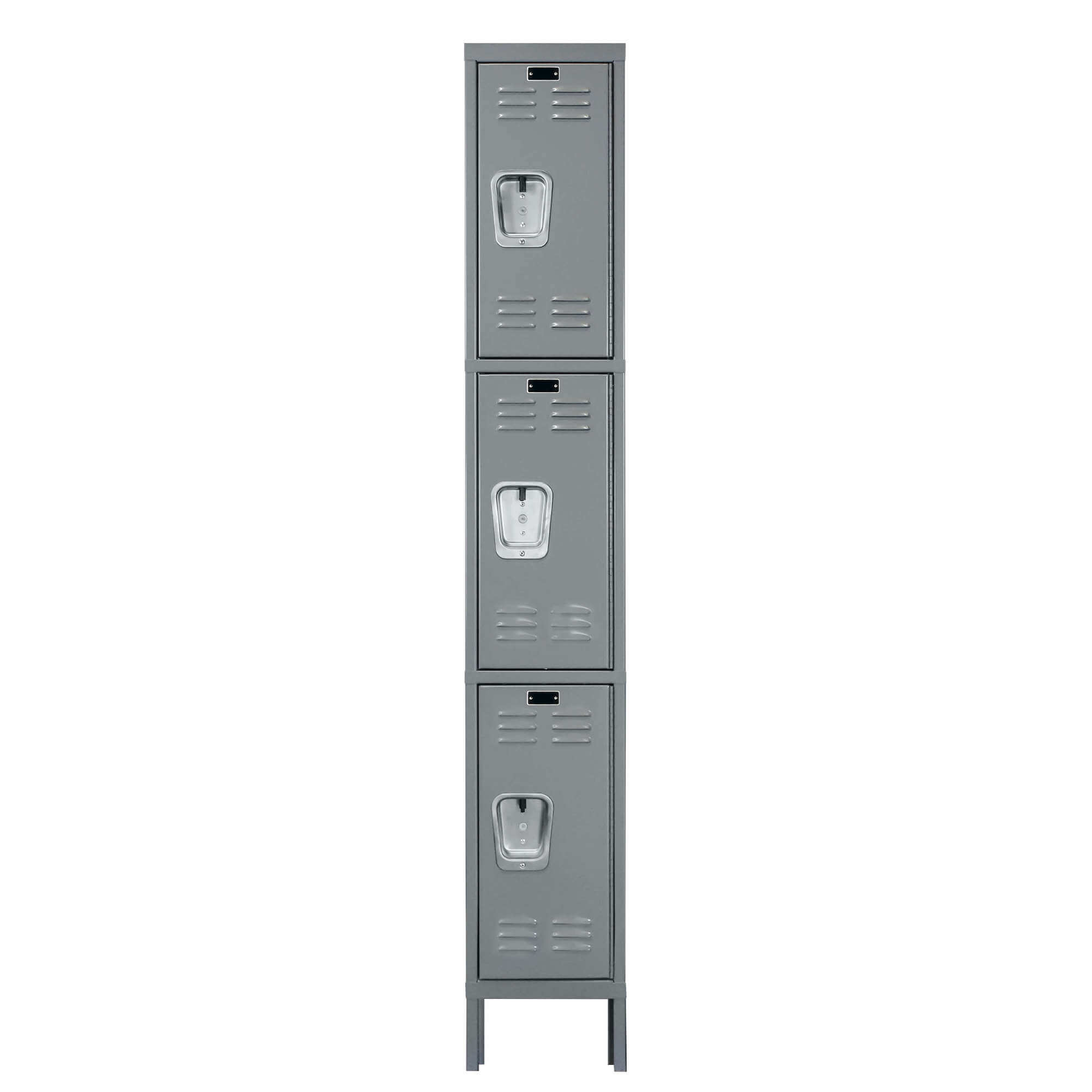 Employee lockers metal lockers wardrobe locker 1w 3t dark gray front view