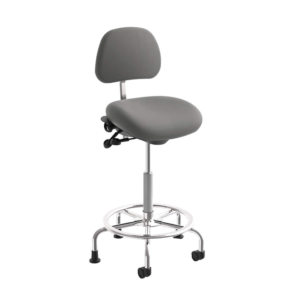 Office chair for standing desk ergonomic stool for standing desks medical stool with backrest dark gray angle view 1