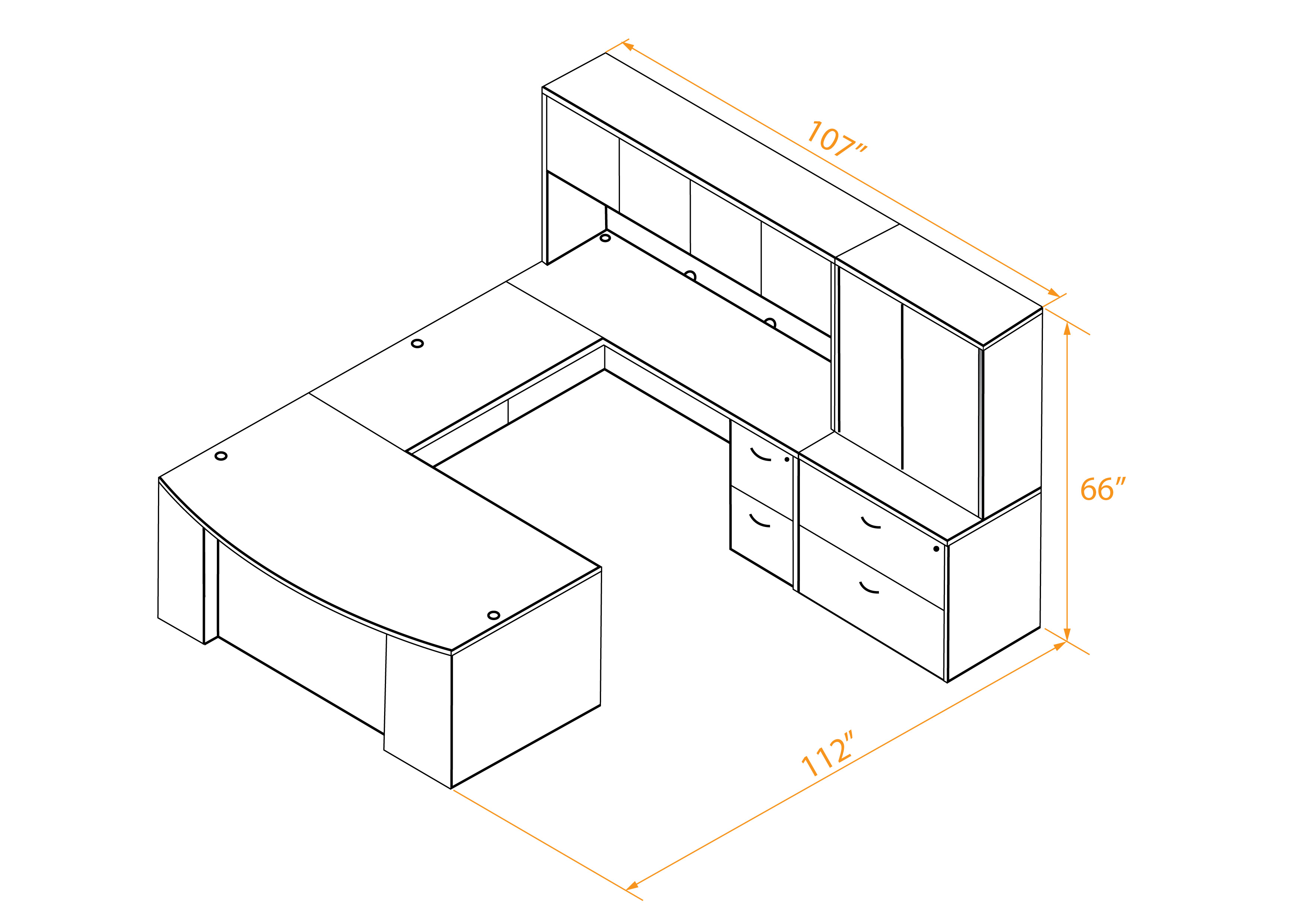 U shaped desk u shaped desk with hutch modern u shaped executive desk dimensions 1