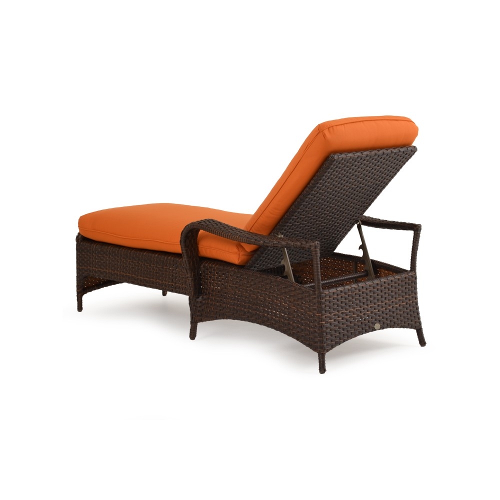 Wicker chaise lounge rear view