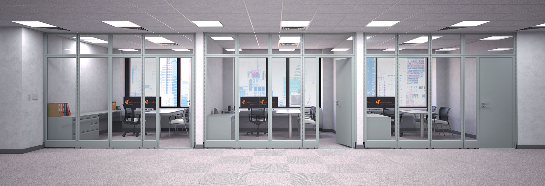 high wall office cubicles with doors