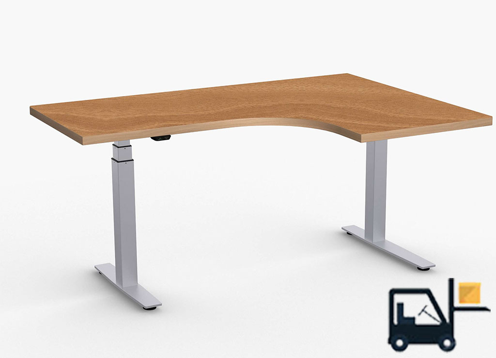 L Shaped Height Adjustable Table - ValuLift Sit Stand Desks