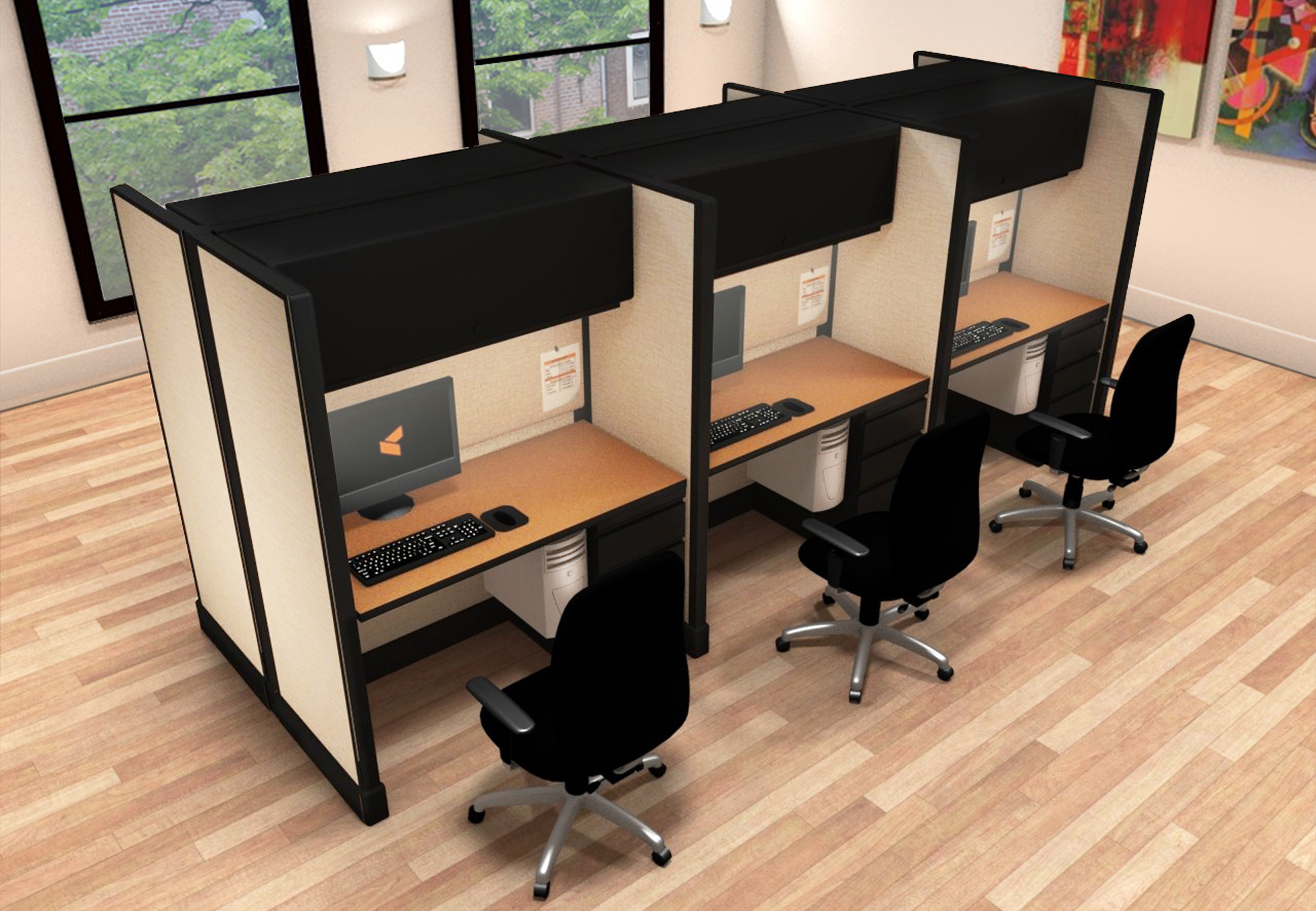 2x4 Small Business Furniture - 6 Pack Cluster